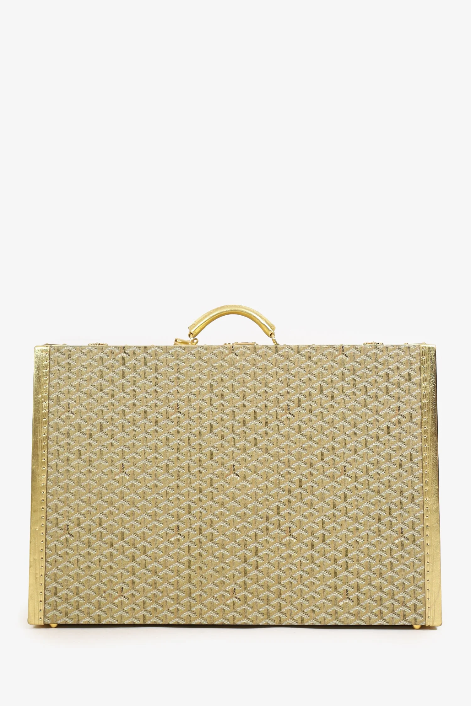 Goyard Gold Goyardine Grand Hotel 70 Suitcase Trunk With Key - Image 2