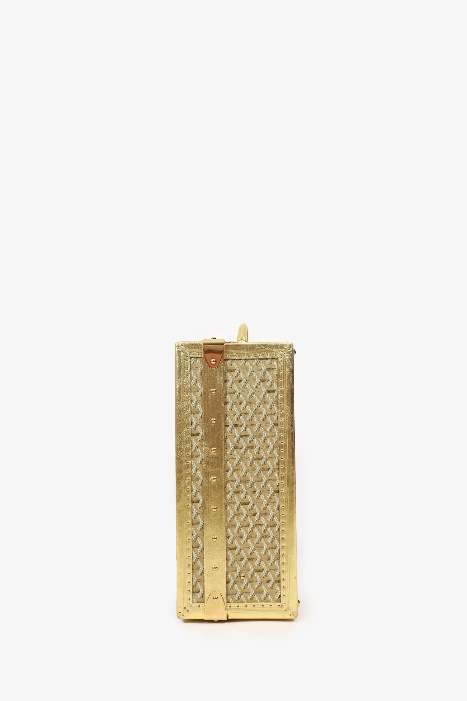 Goyard Gold Goyardine Grand Hotel 70 Suitcase Trunk With Key - Image 4