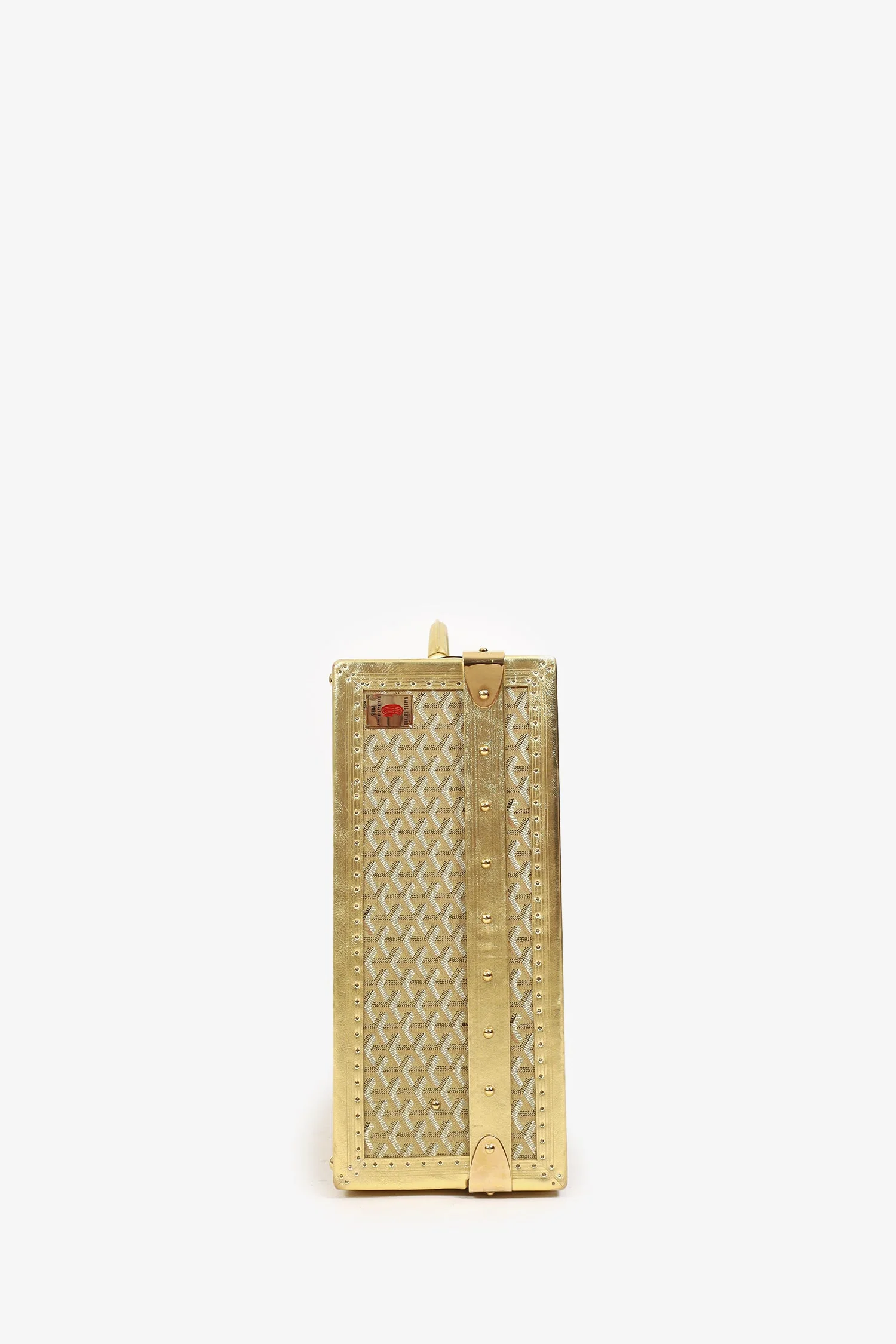 Goyard Gold Goyardine Grand Hotel 70 Suitcase Trunk With Key - Image 5