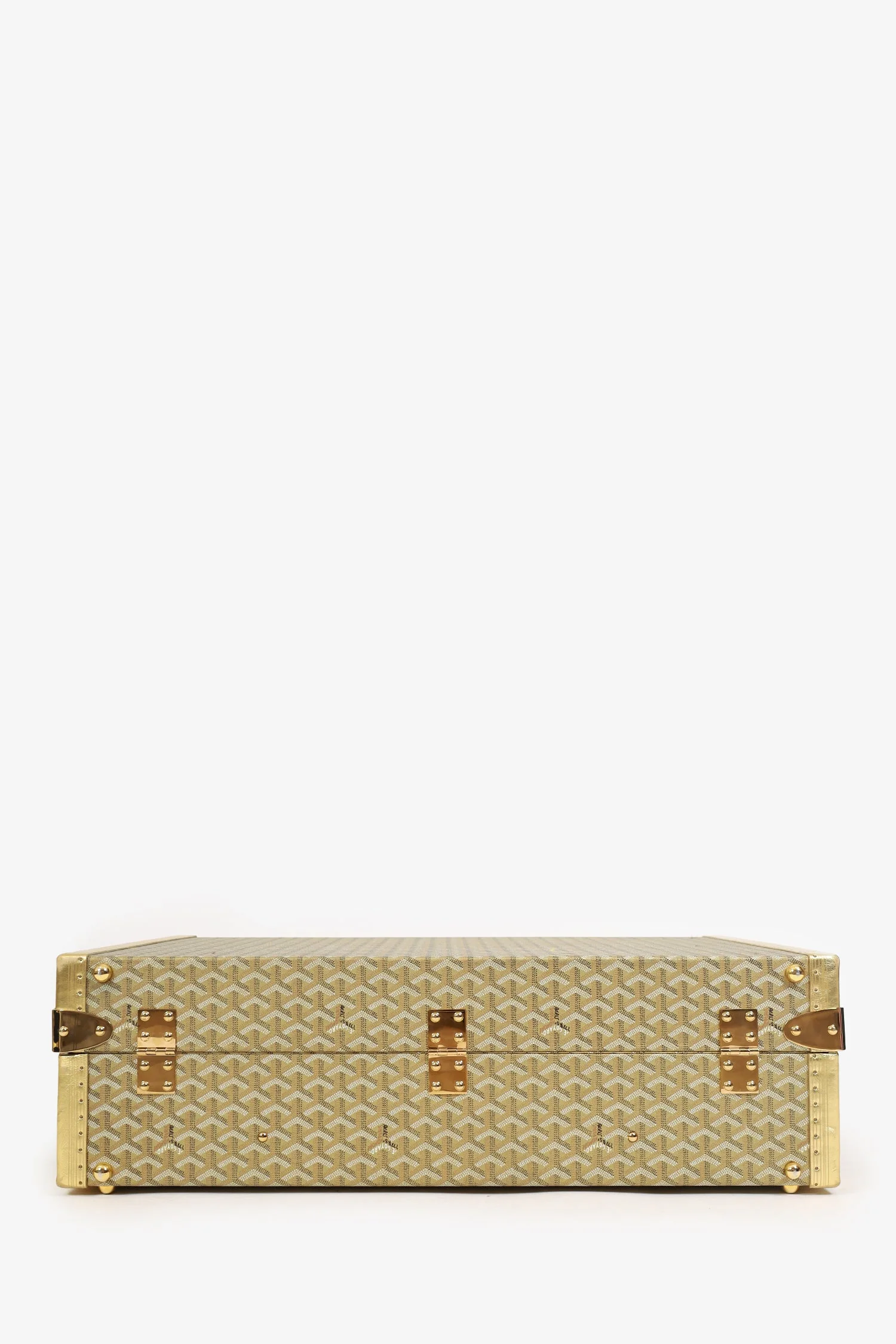 Goyard Gold Goyardine Grand Hotel 70 Suitcase Trunk With Key - Image 6