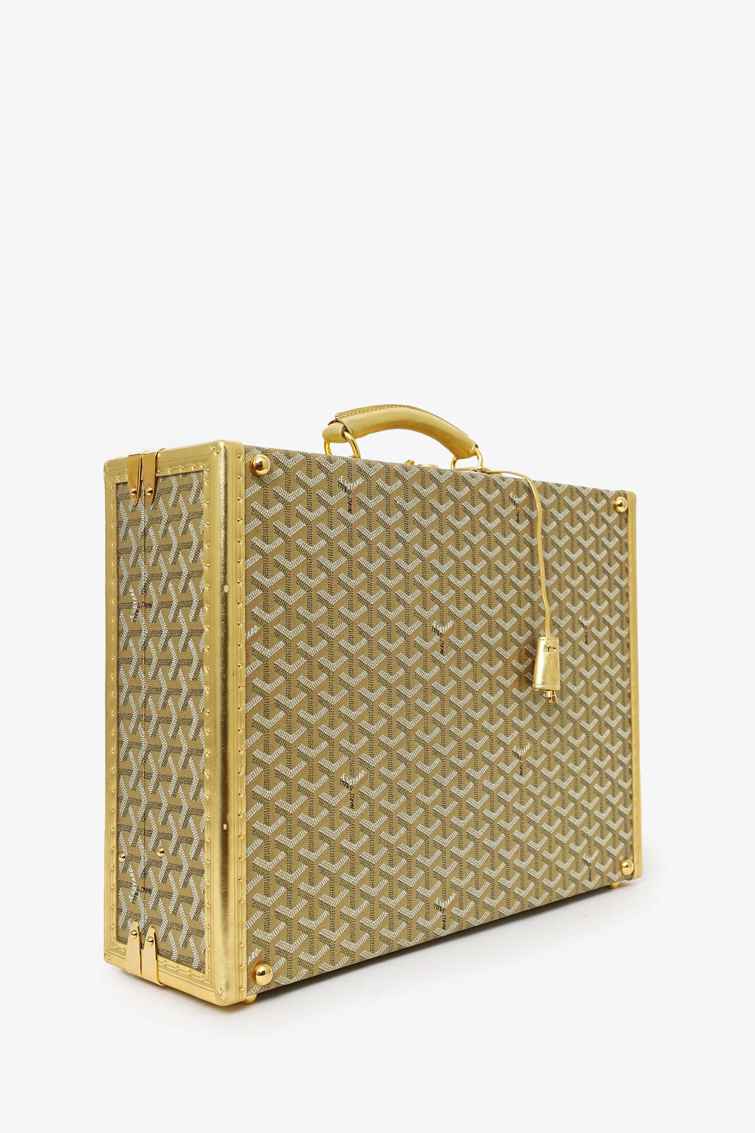 Goyard Gold Goyardine Manoir MM Briefcase With Key - Image 2