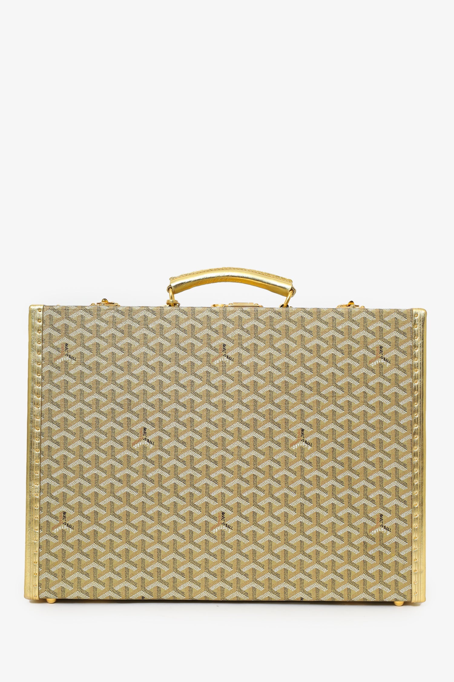 Goyard Gold Goyardine Manoir MM Briefcase With Key - Image 4