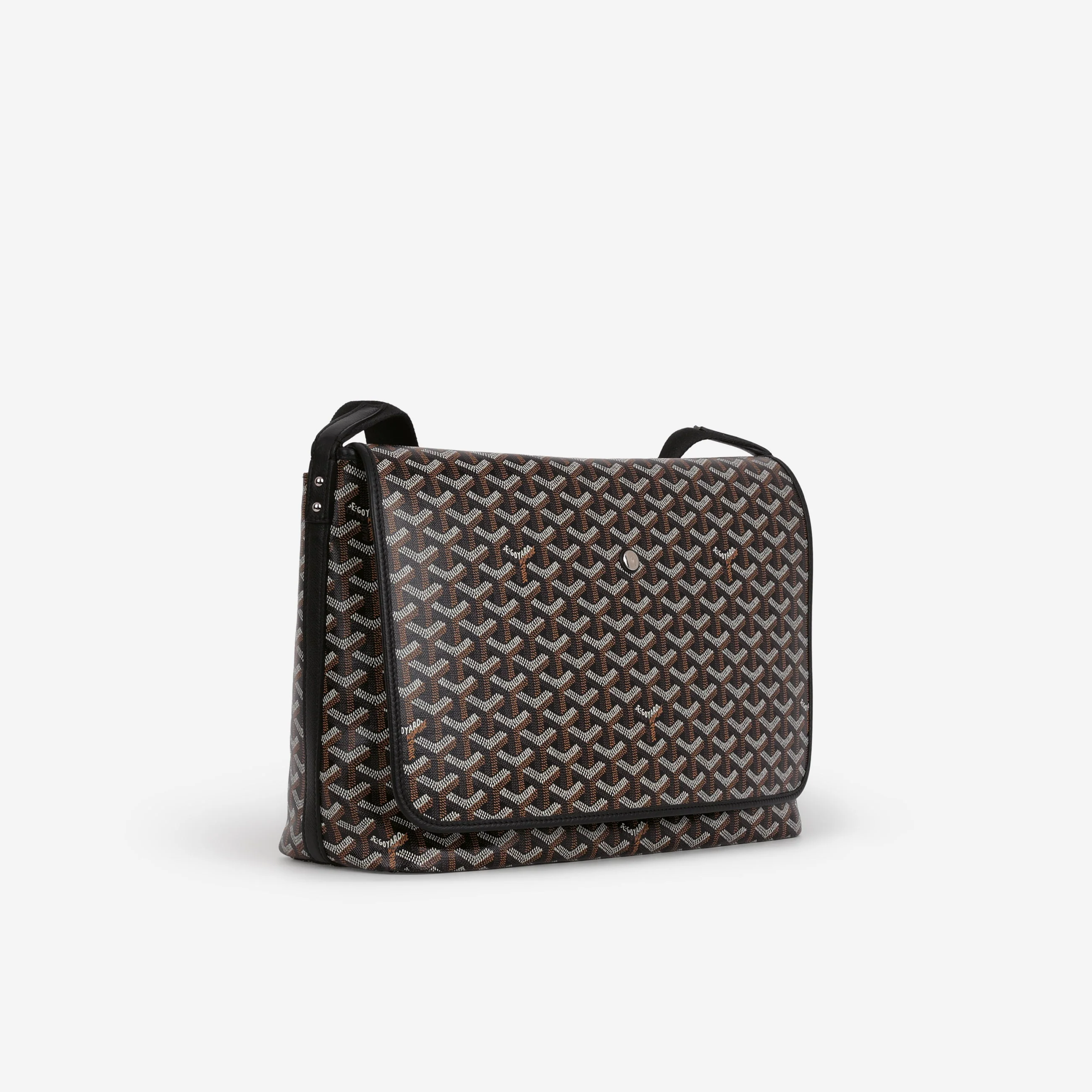 Goyard Capetien MM Messenger Bag - Black Goyardine | Palladium Hardware - Image 2