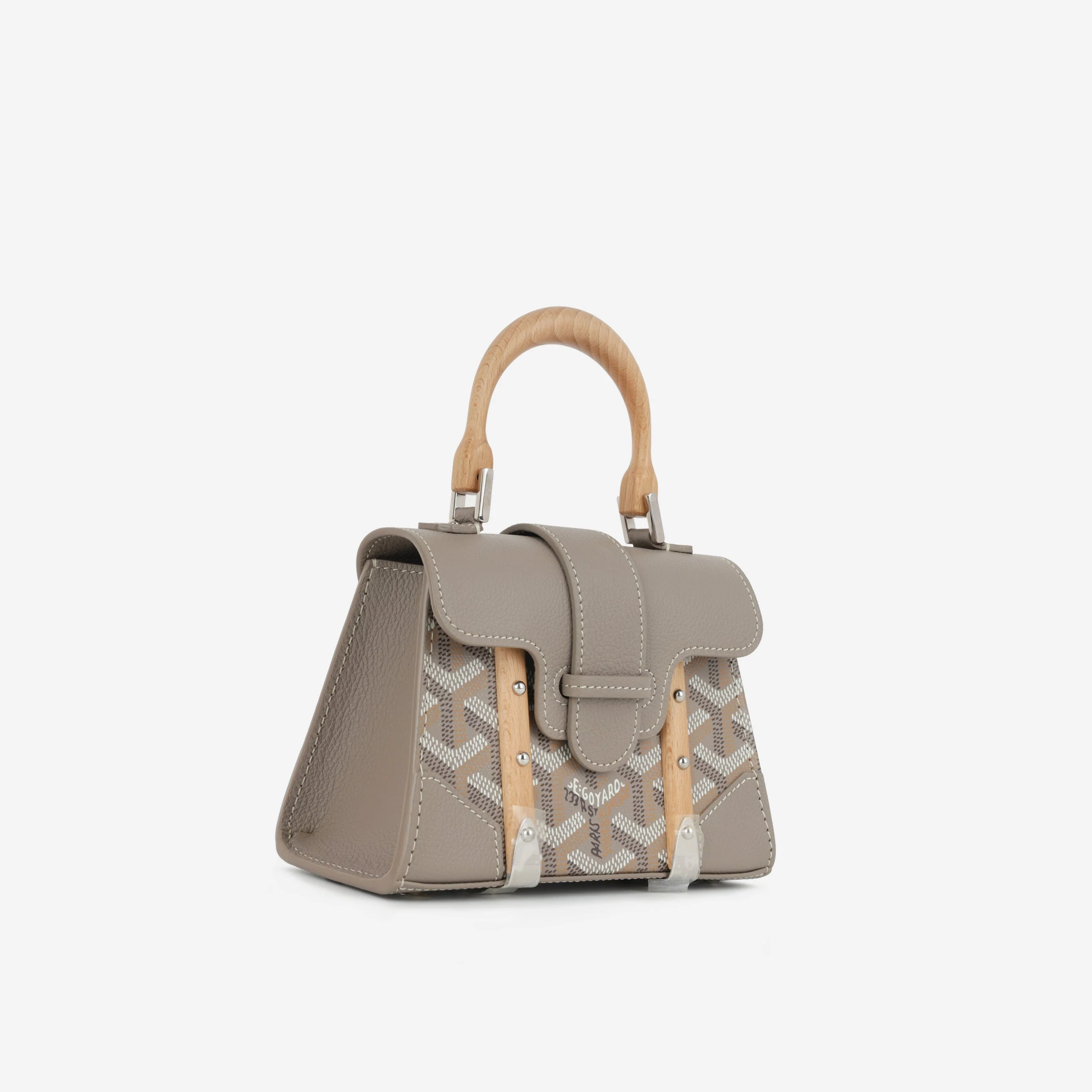 Goyard Nano Saïgon - Grey Goyardine / Grained Calfskin | Palladium Hardware (NWT) - Image 2