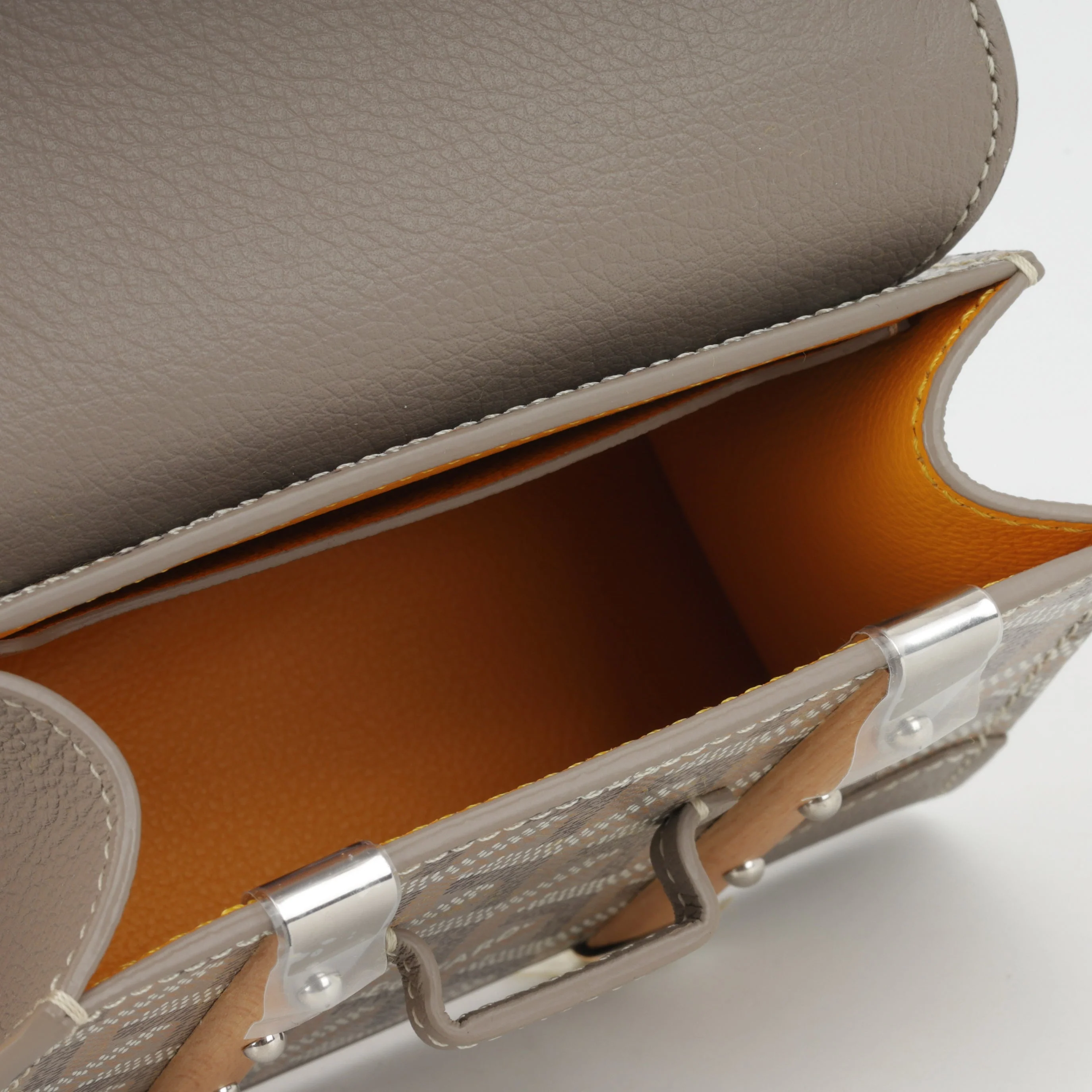Goyard Nano Saïgon - Grey Goyardine / Grained Calfskin | Palladium Hardware (NWT) - Image 4