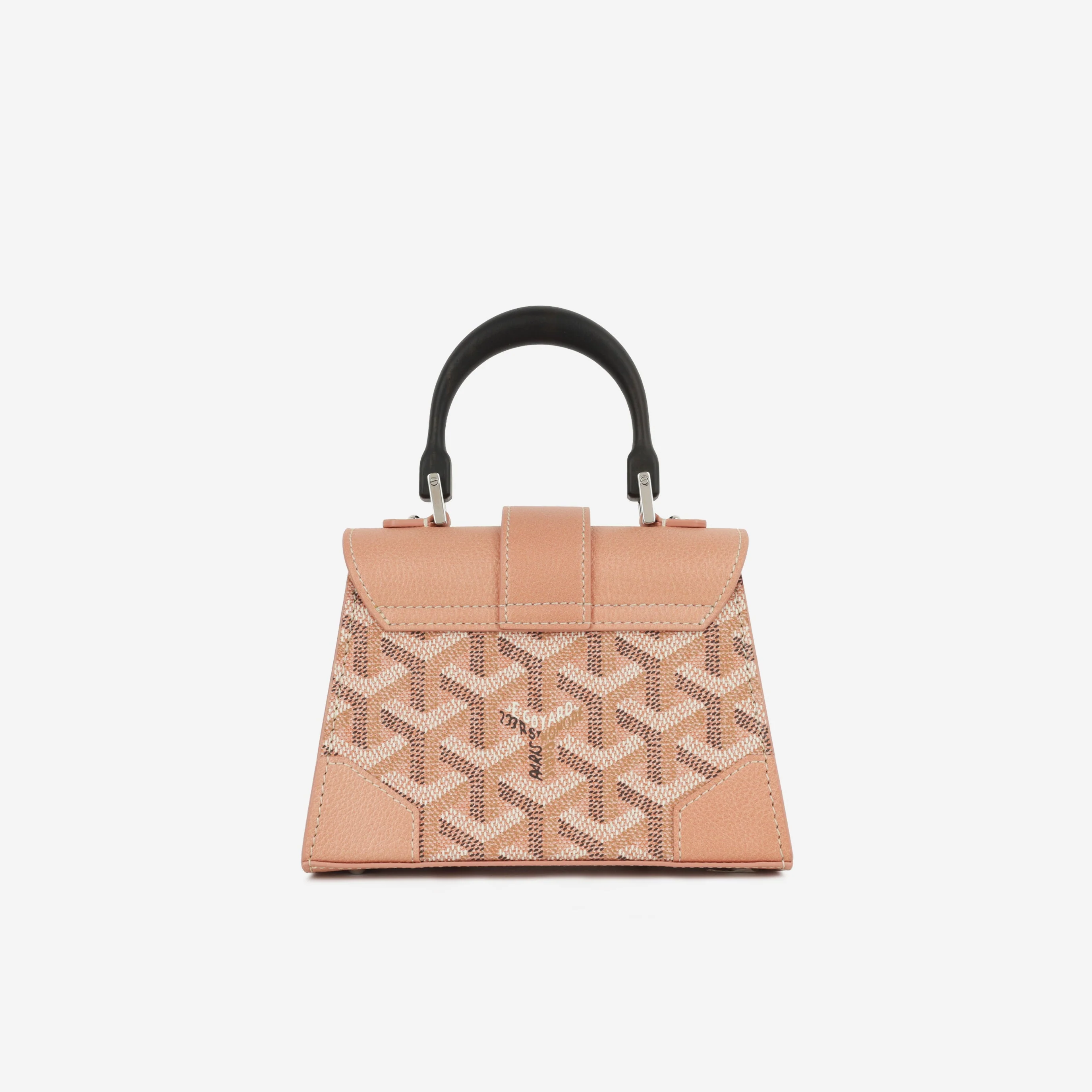 Goyard Nano Saïgon - Pink Metallic Goyardine / Black Wood Trim | Palladium Hardware - Image 3