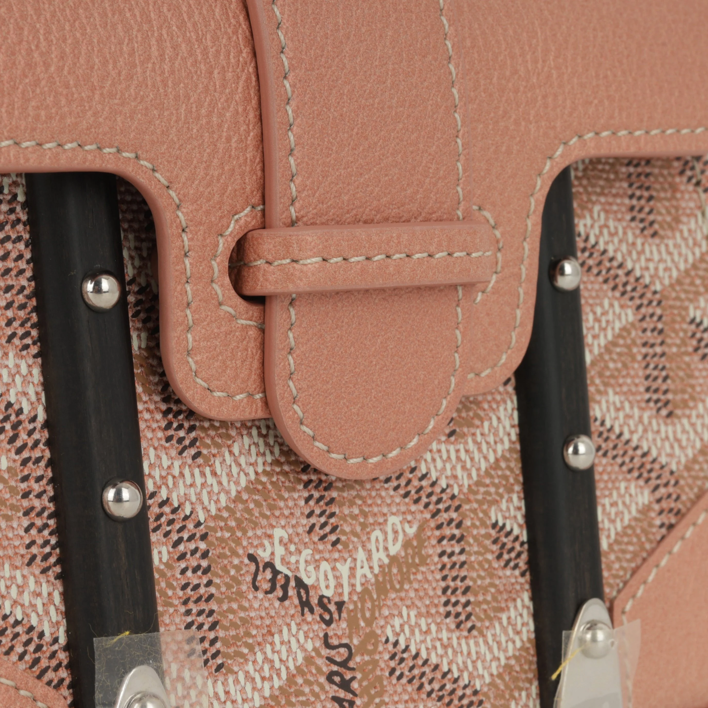 Goyard Nano Saïgon - Pink Metallic Goyardine / Black Wood Trim | Palladium Hardware - Image 5