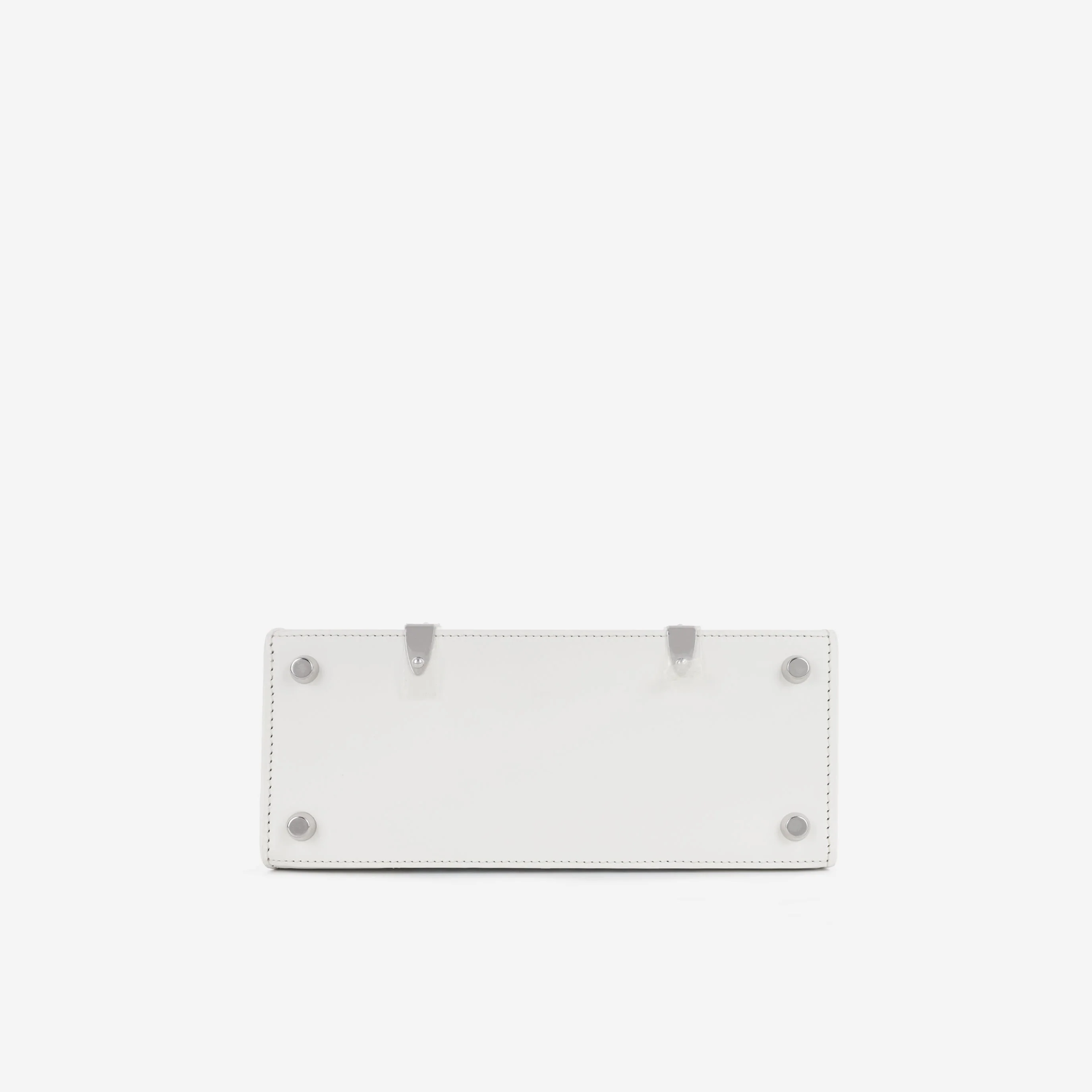Goyard Saïgon Structuré PM Bag - White Goyardine / Calfskin | Palladium Hardware - Image 4