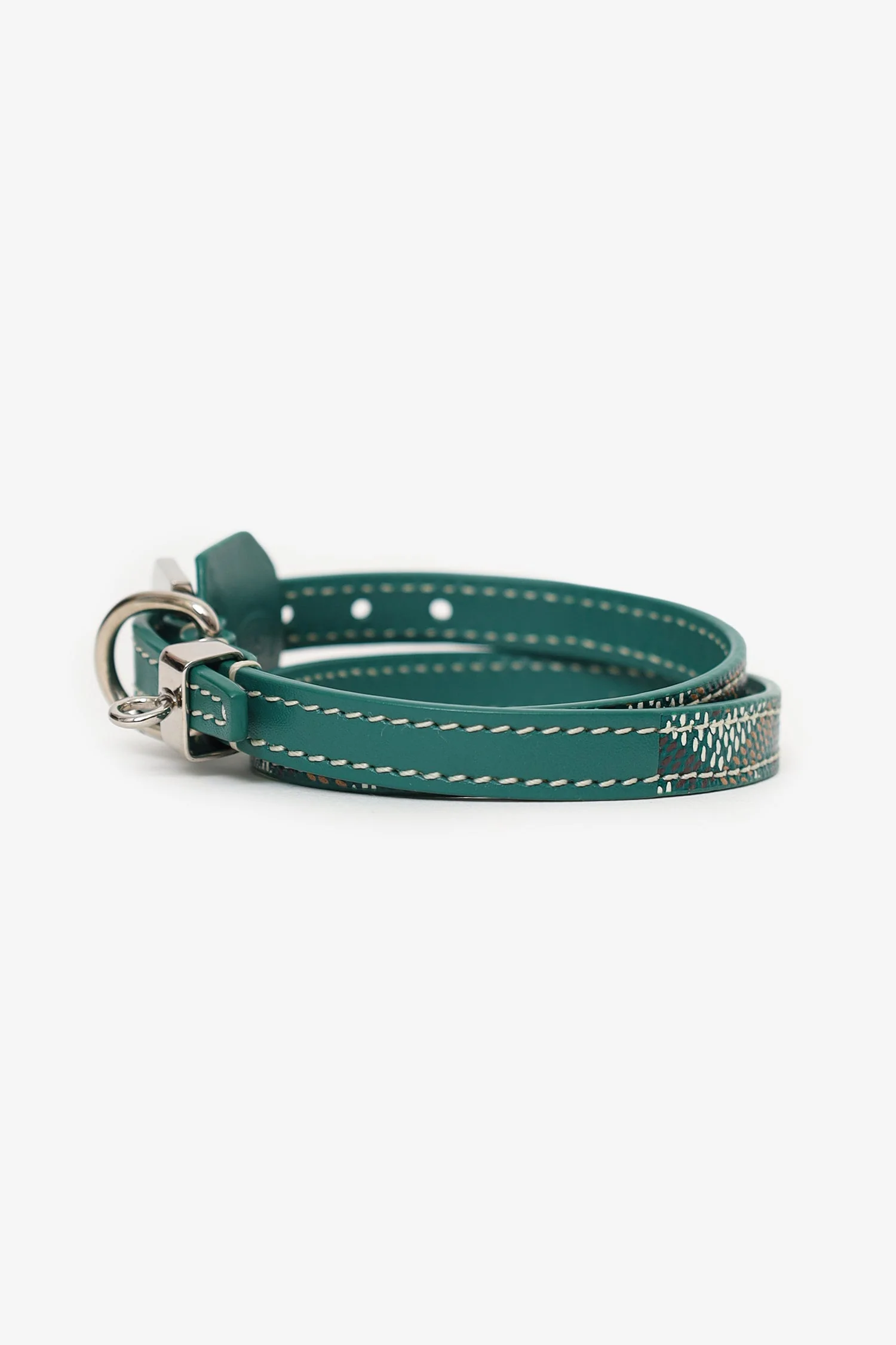 Goyard Green Leather Edmond Double Wrap Bracelet - Image 2