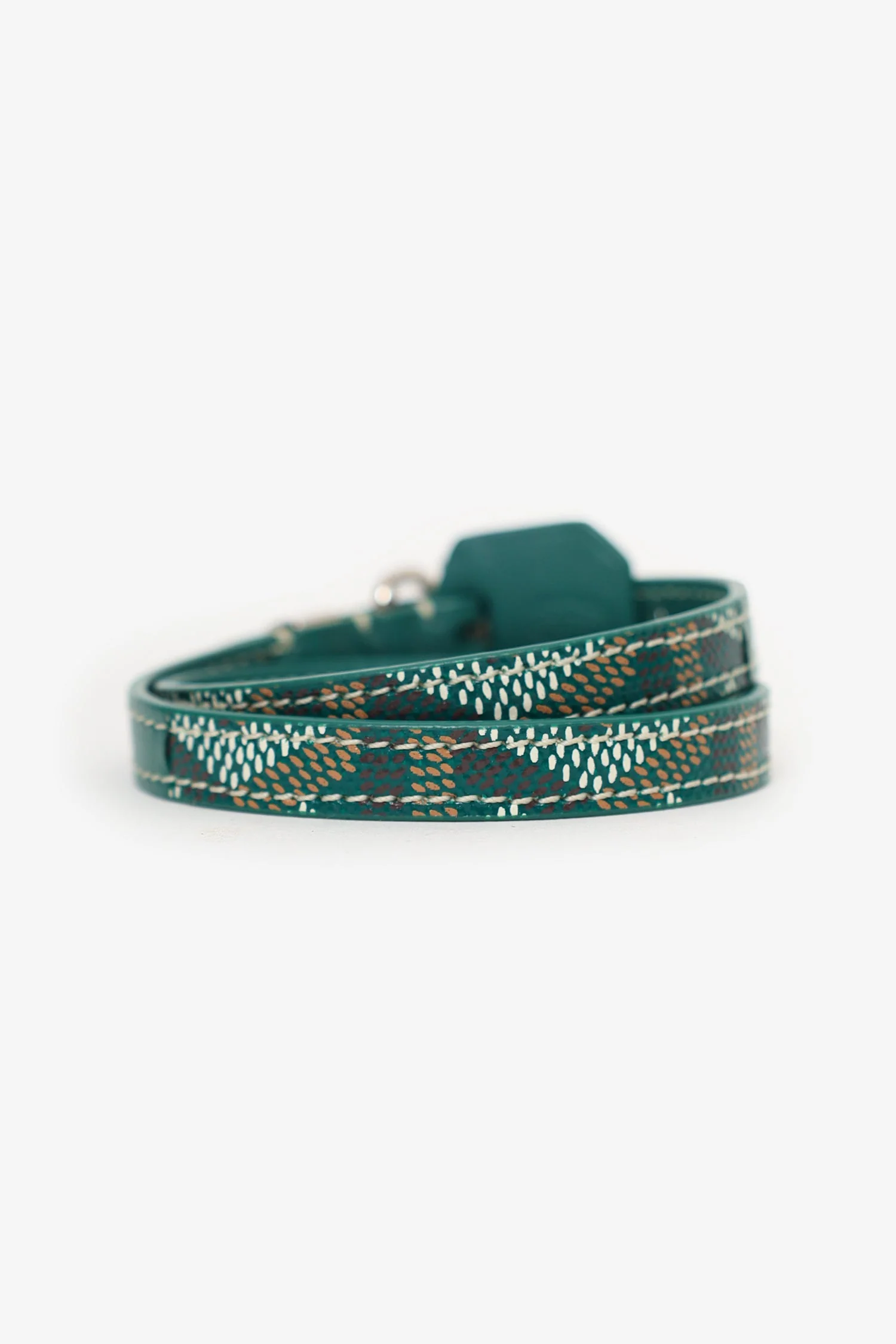 Goyard Green Leather Edmond Double Wrap Bracelet - Image 3