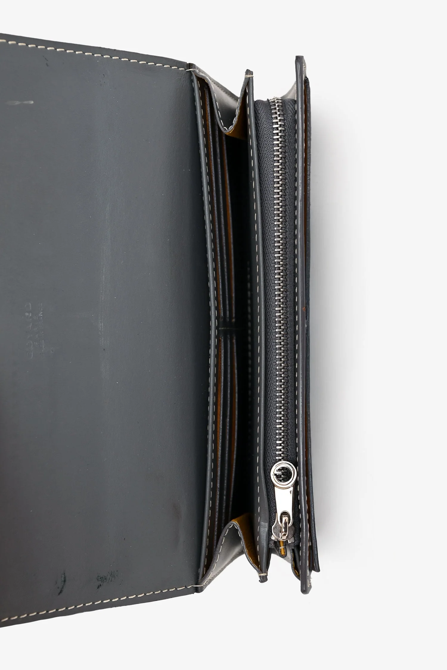 Goyard Grey Canvas/Leather Goyardine Long Wallet - Image 6