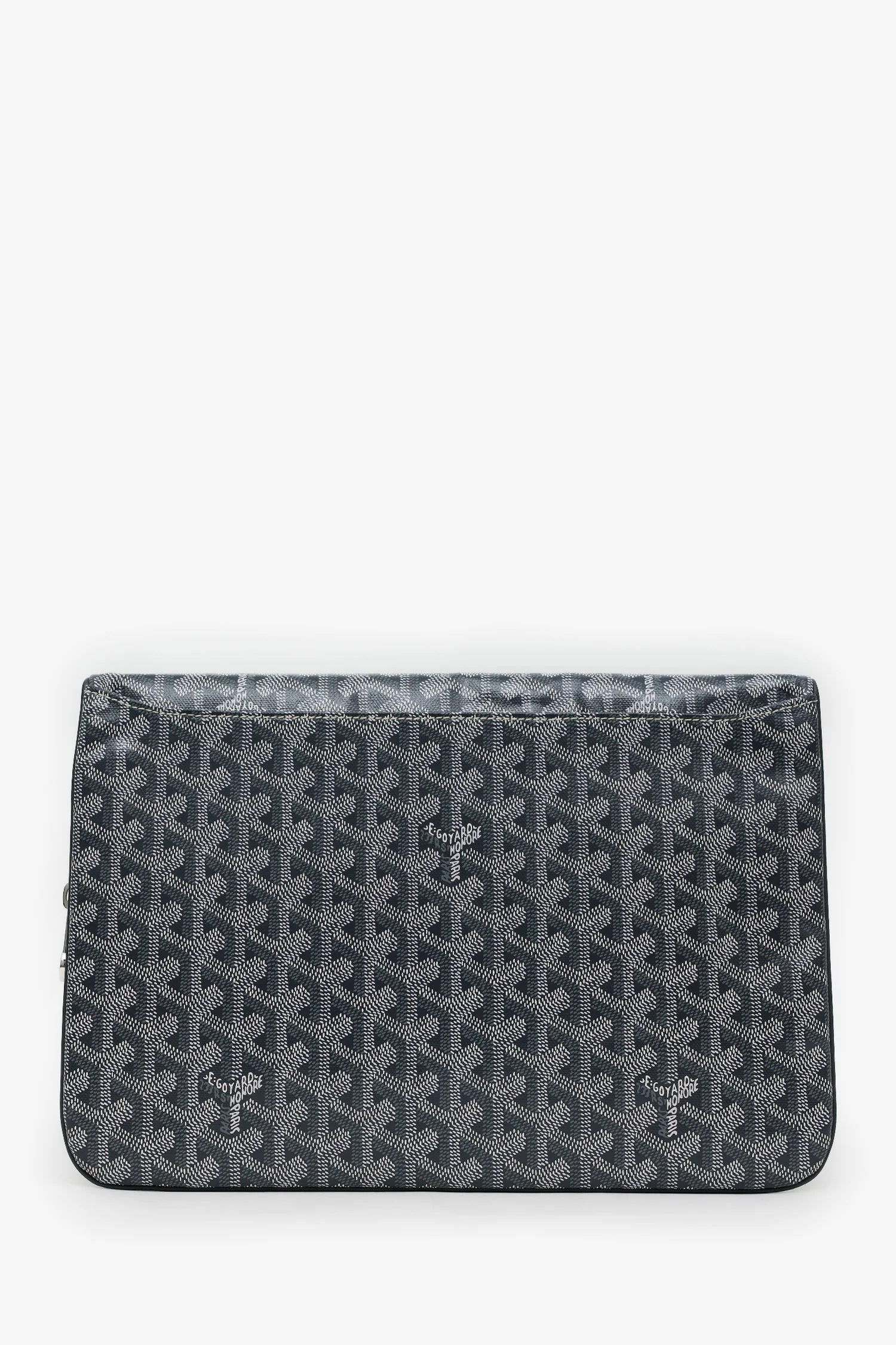 Goyard Grey Goyardine Leather 'Sainte Marie' GM Clutch - Image 2