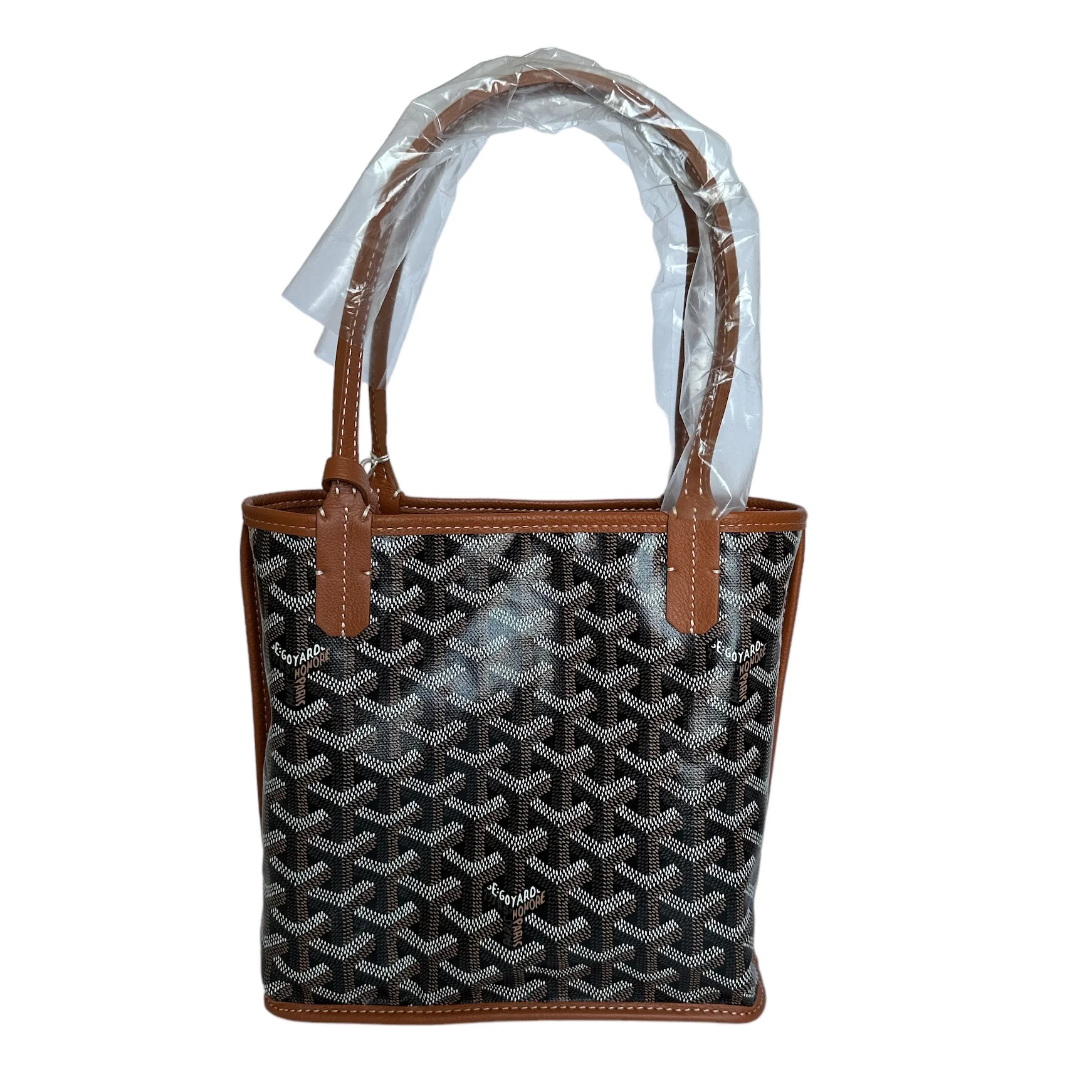 Goyard Mini Anjou Tote - Black/Tan (NWT) - Image 3