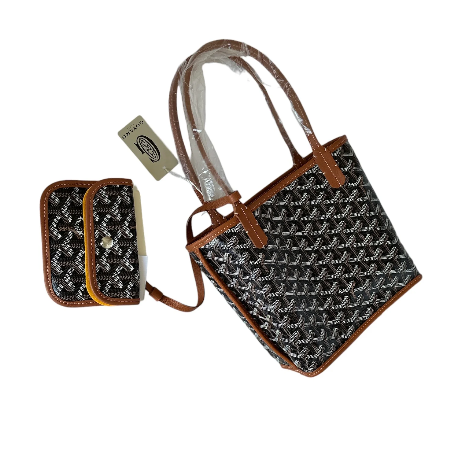 Goyard Mini Anjou Tote - Black/Tan (NWT) - Image 7