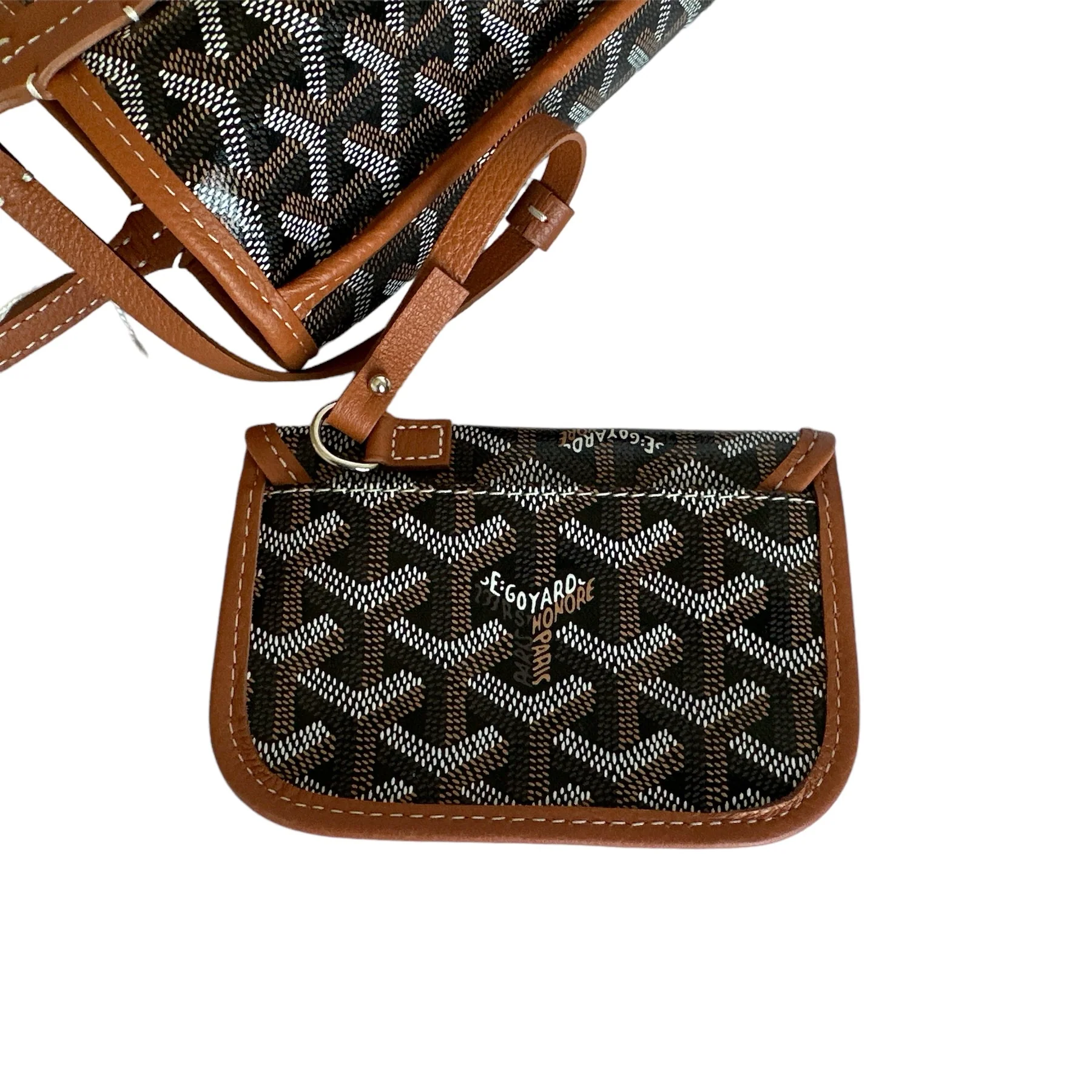 Goyard Mini Anjou Tote - Black/Tan (NWT) - Image 8