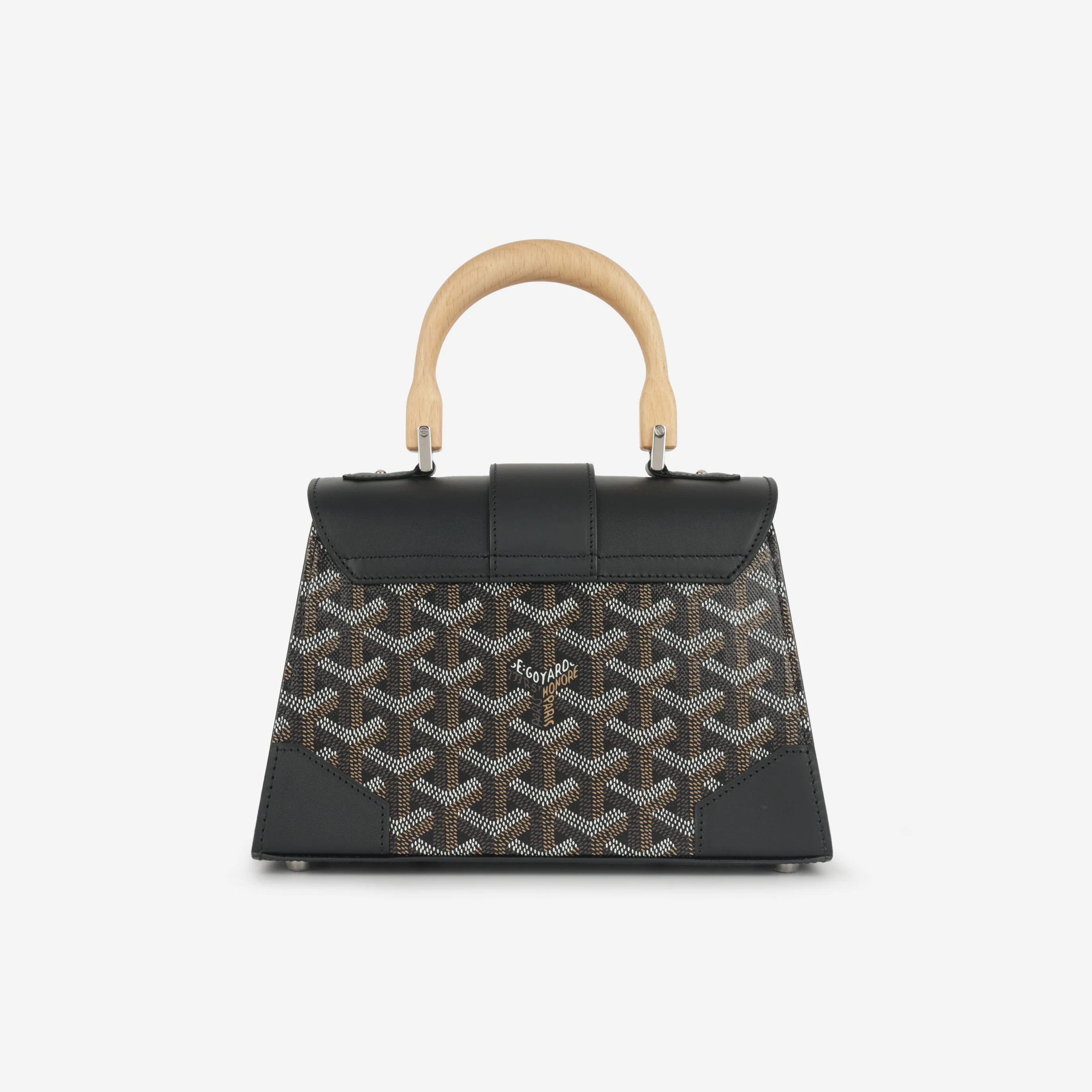 Goyard Saïgon Structuré Mini Bag - Black Goyardine Canvas | Palladium Hardware - Image 6