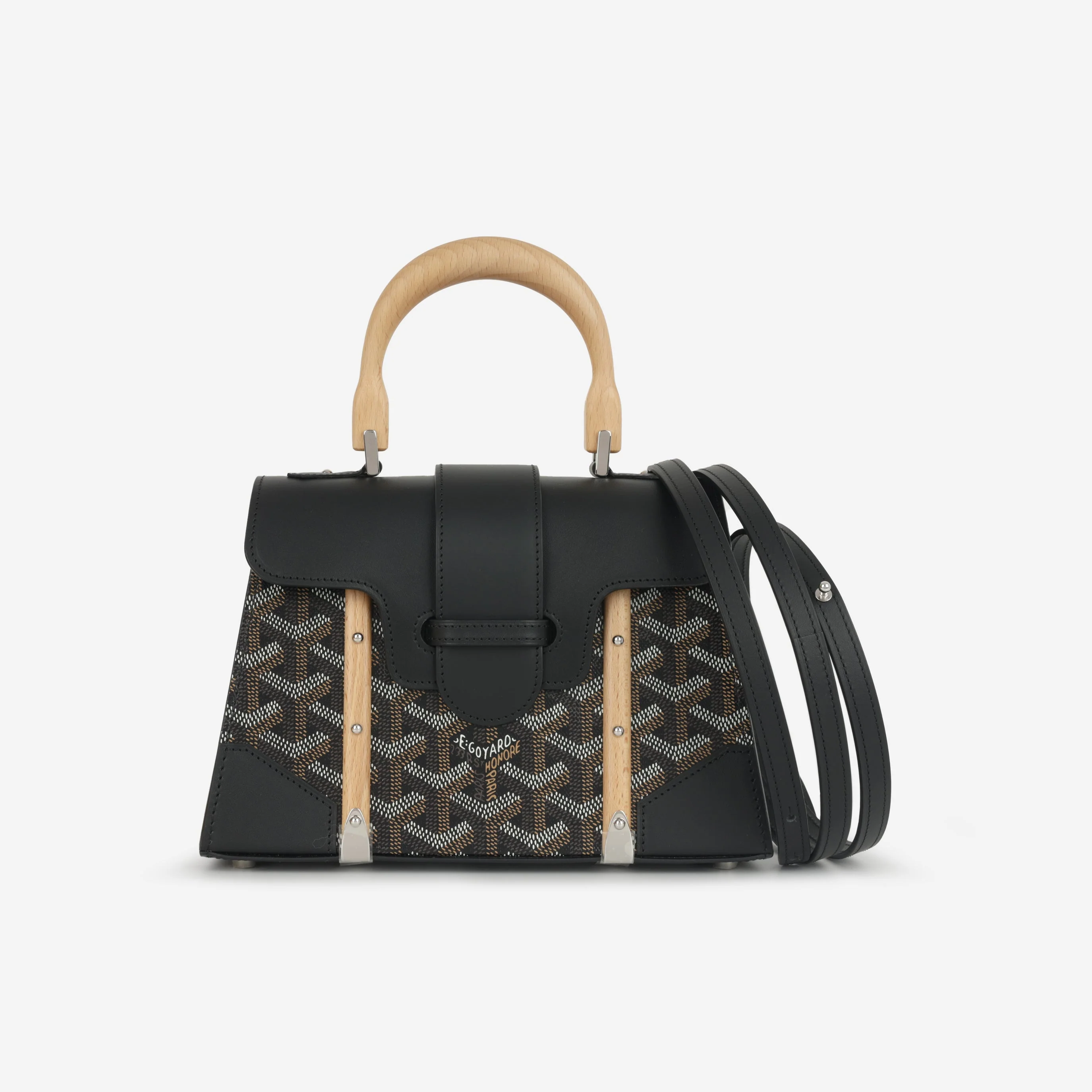 Goyard Saïgon Structuré Mini Bag - Black Goyardine Canvas | Palladium Hardware - Image 7