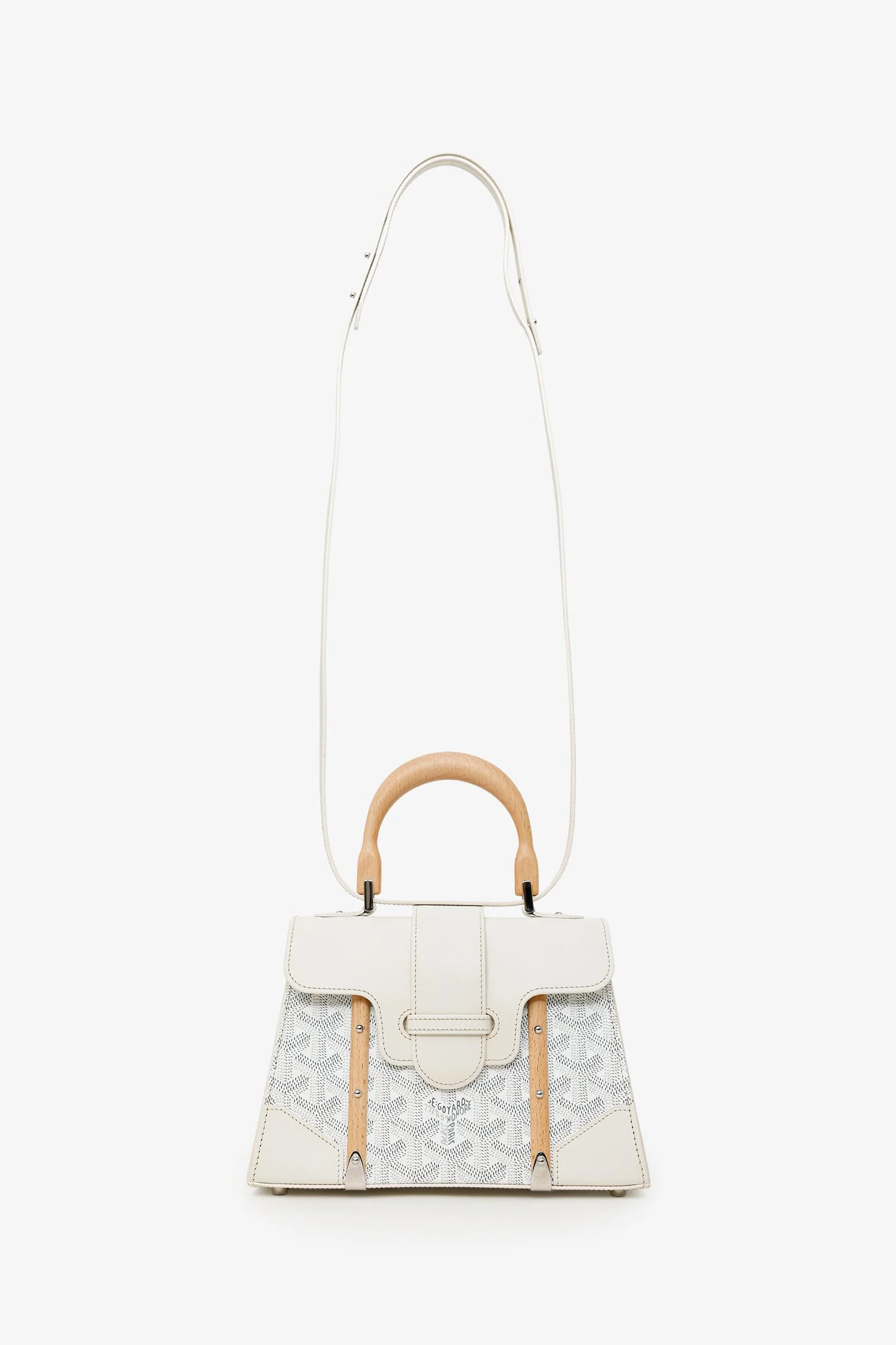Goyard White Goyardine Saigon Mini Top Handle With Strap - Image 6