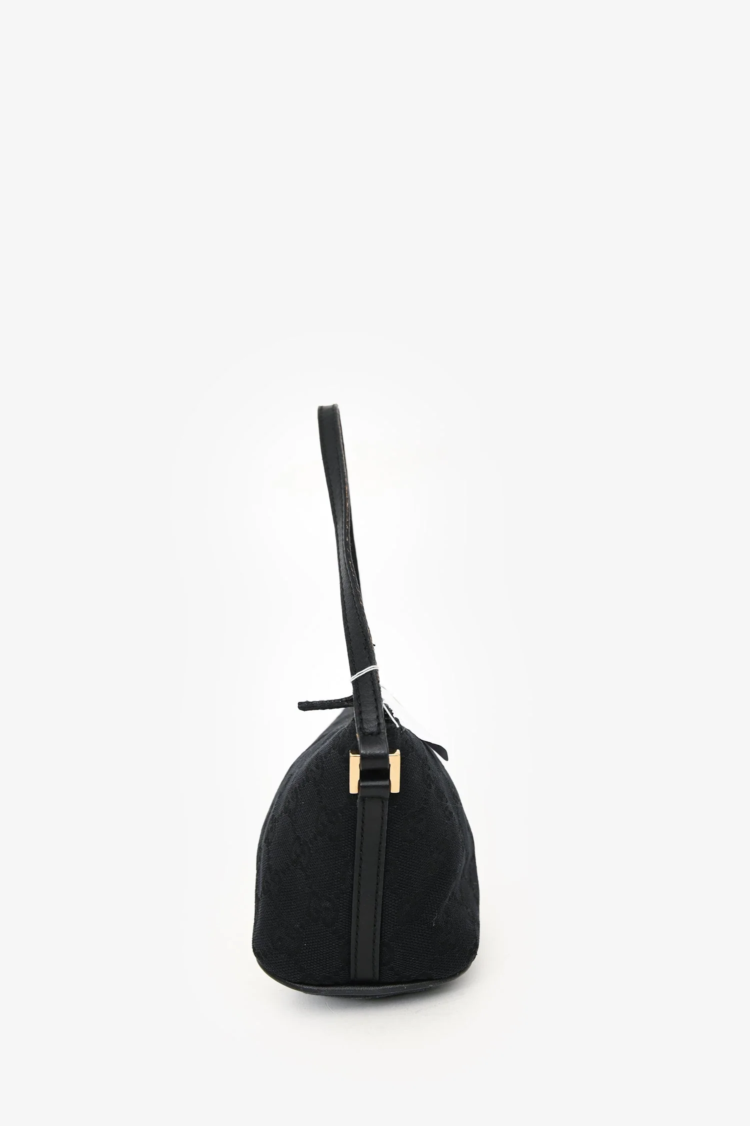 Gucci 2000 Vintage Black GG Canvas Boat Pochette Shoulder Bag - Image 2