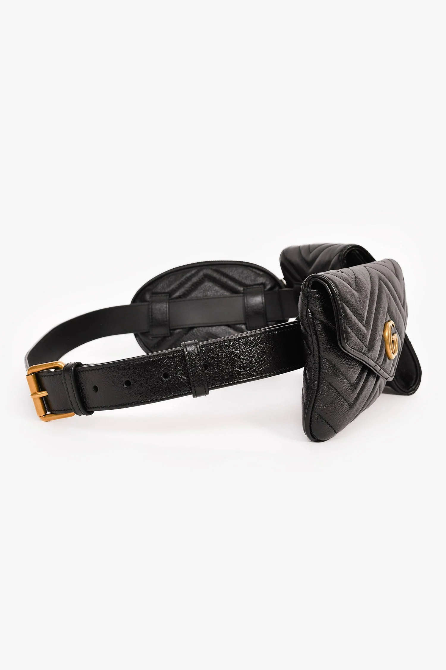 Gucci 2018 Black Marmont Matelasse Multi Pocket Belt Bag - Image 3