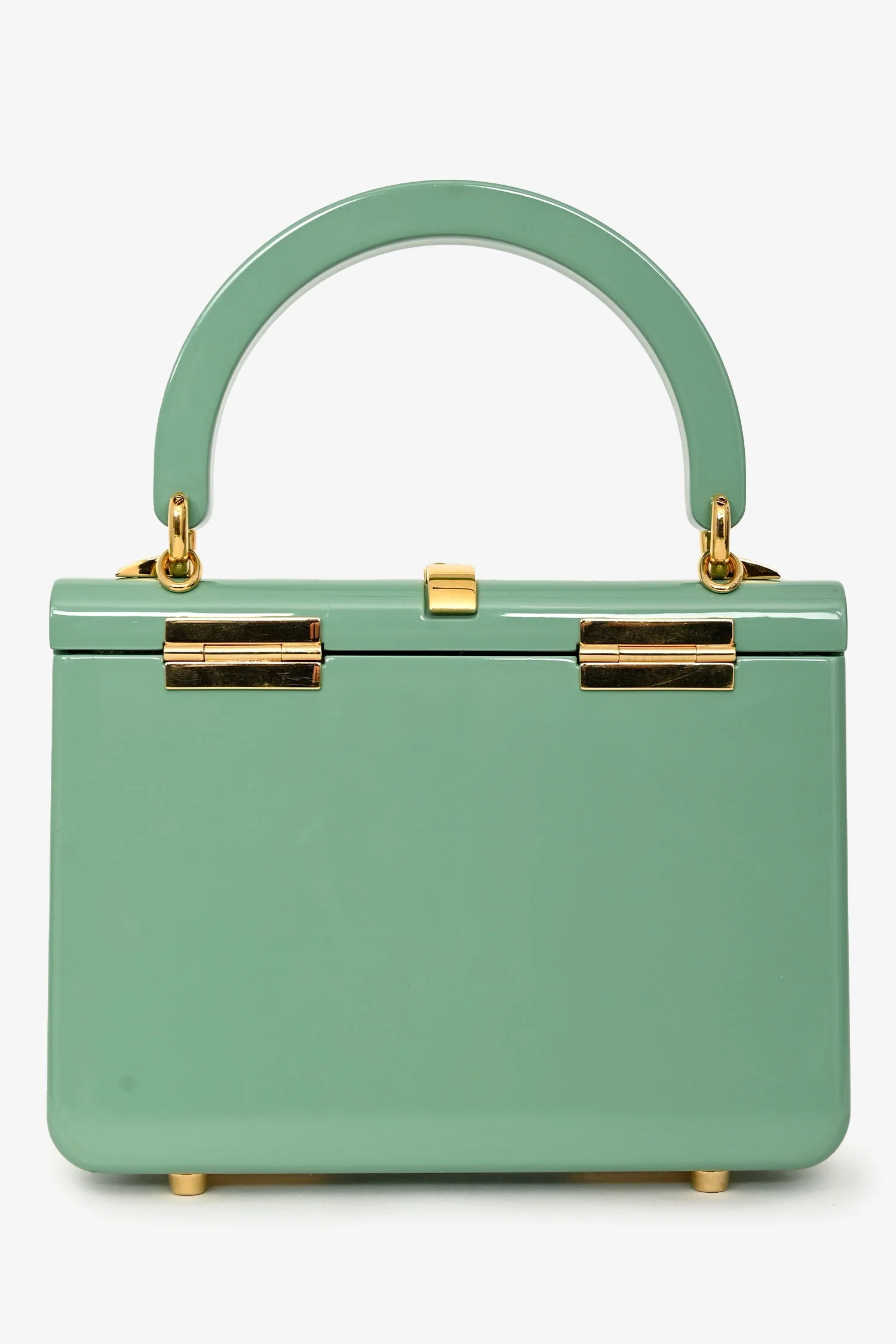 Gucci 2019 Sage Green Acrylic 'Sylvie 1969' Plexiglass Mini Top Handle - Image 2