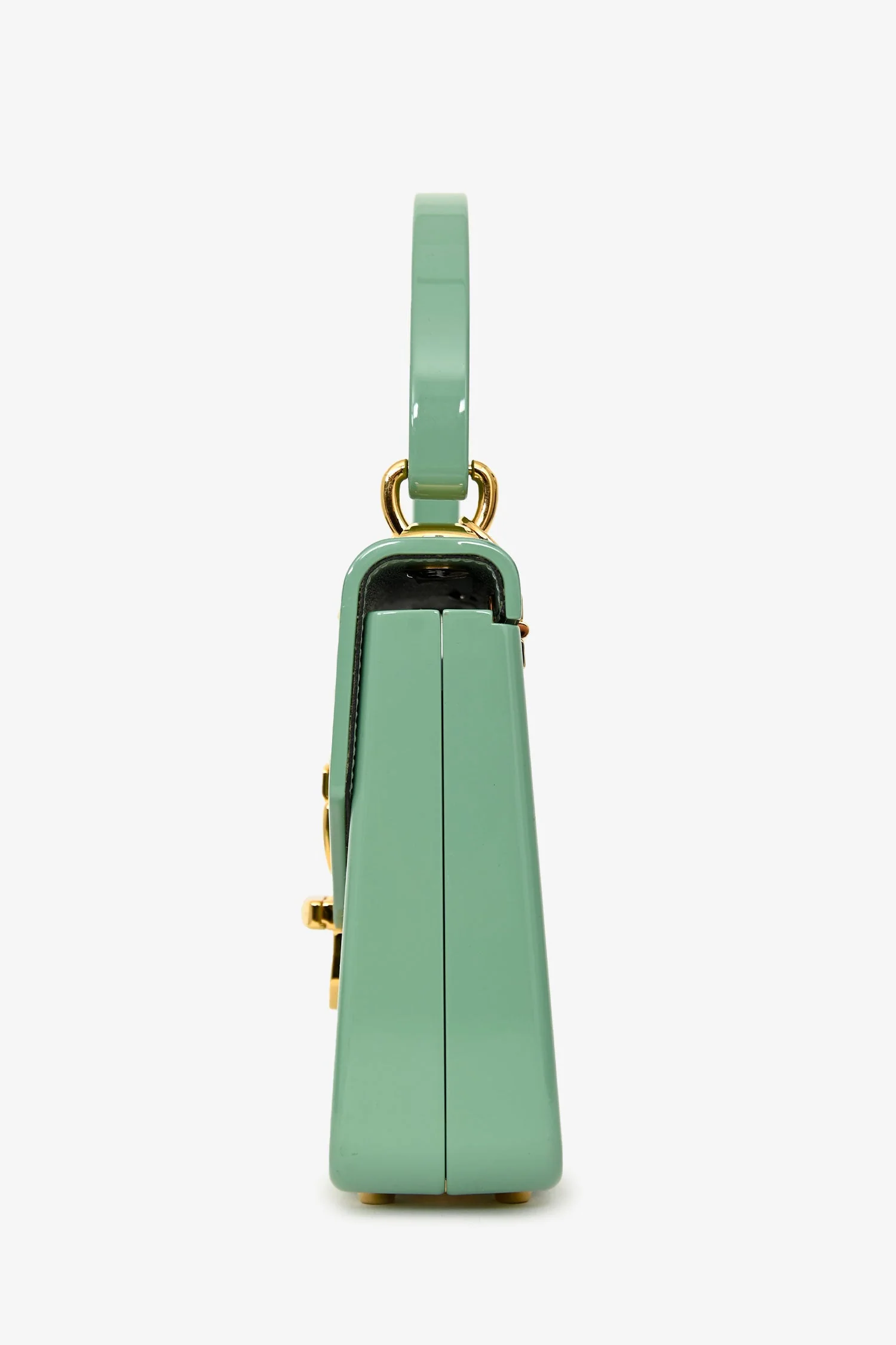 Gucci 2019 Sage Green Acrylic 'Sylvie 1969' Plexiglass Mini Top Handle - Image 4