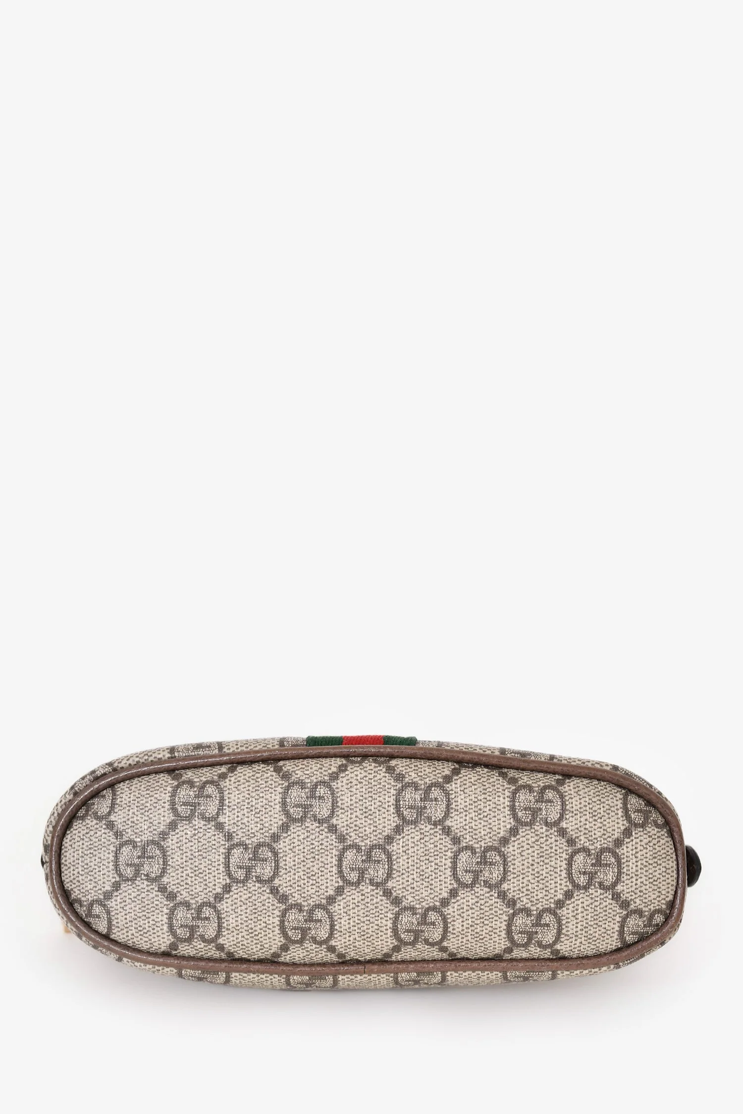 Gucci Beige/Brown Canvas/Leather Trim GG Ophidia Cosmetic Pouch - Image 5
