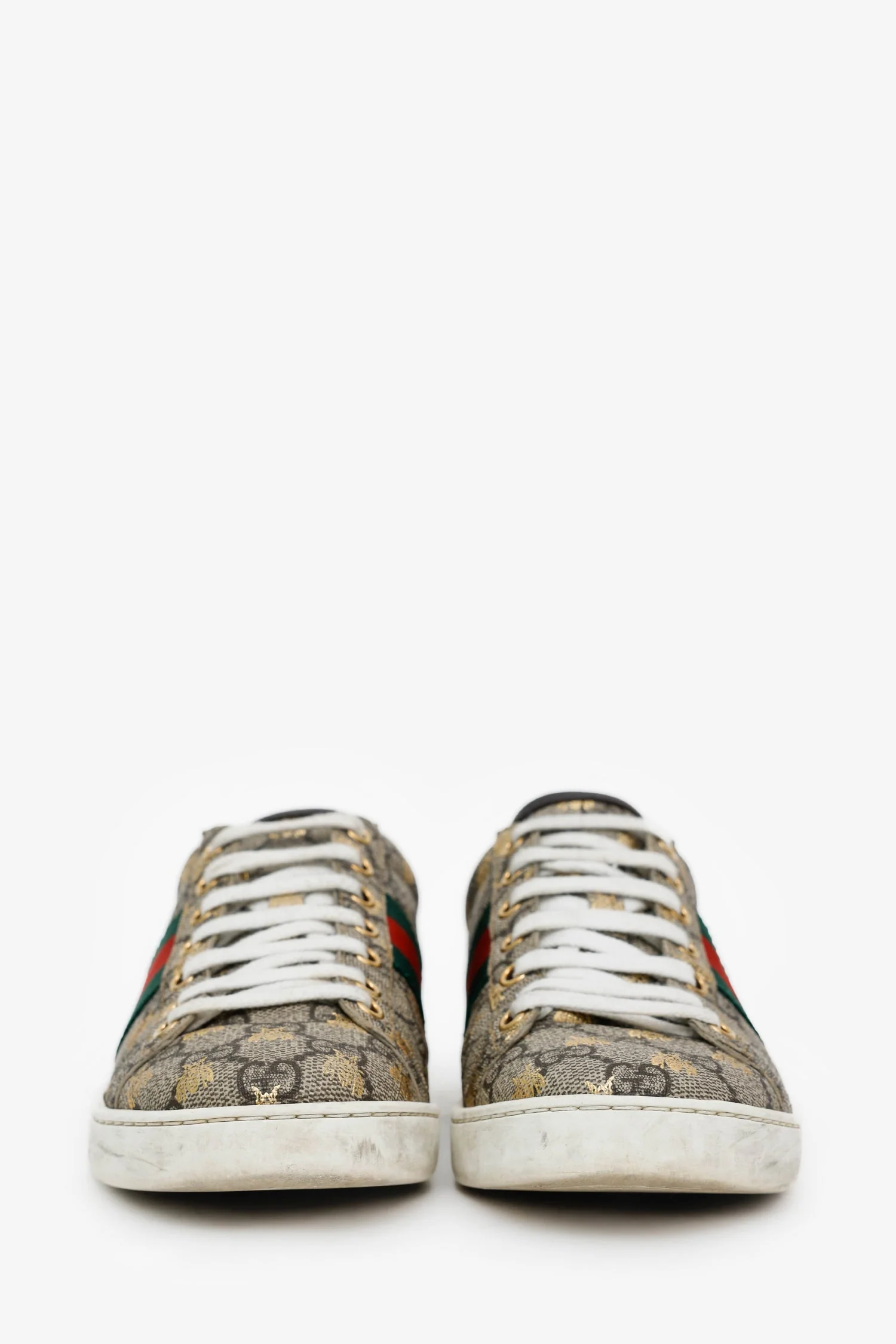 Gucci Beige/Brown GG Supreme Canvas Ace Bee Print Sneakers Size 37 - Image 3