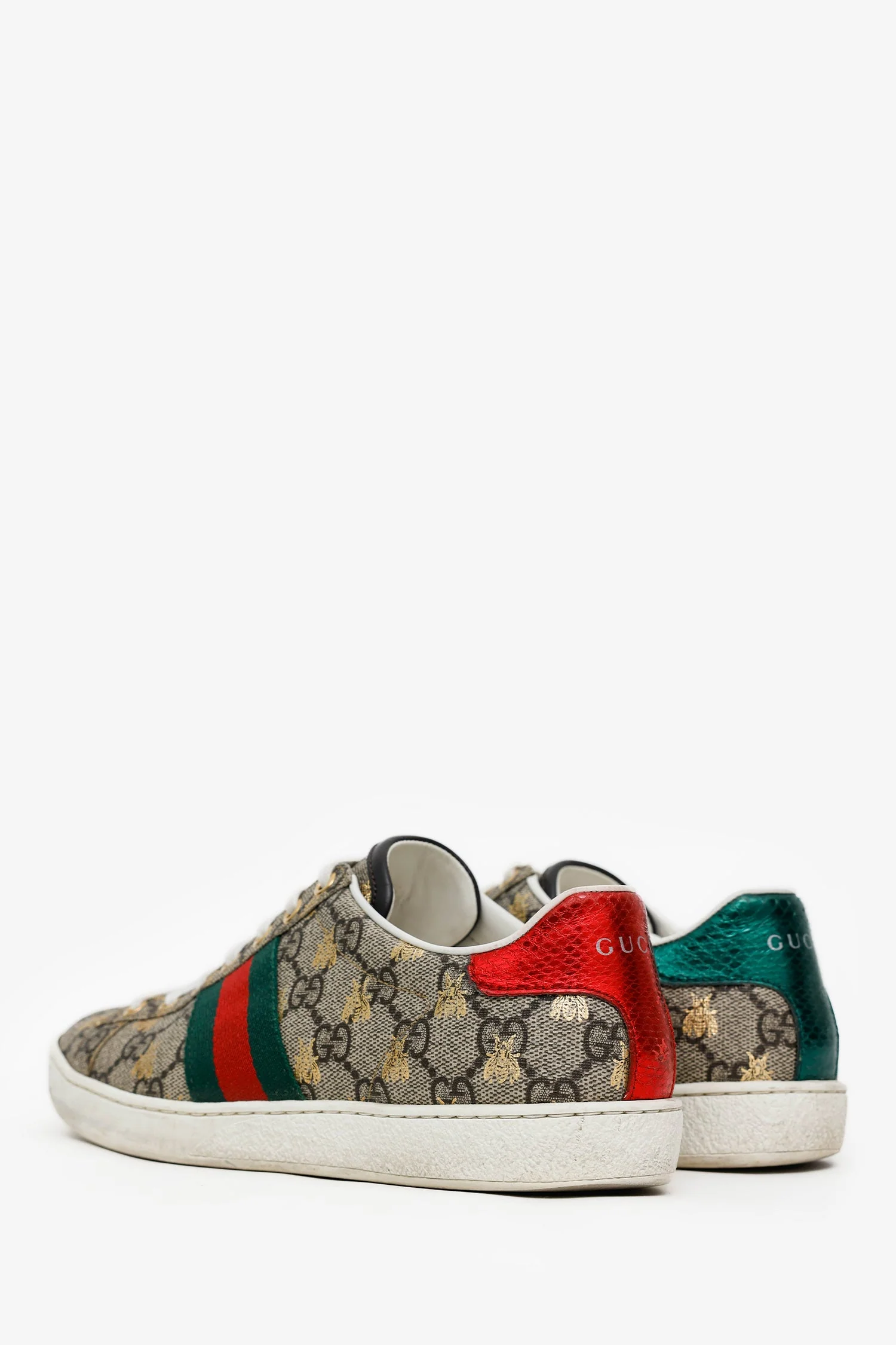 Gucci Beige/Brown GG Supreme Canvas Ace Bee Print Sneakers Size 37 - Image 4