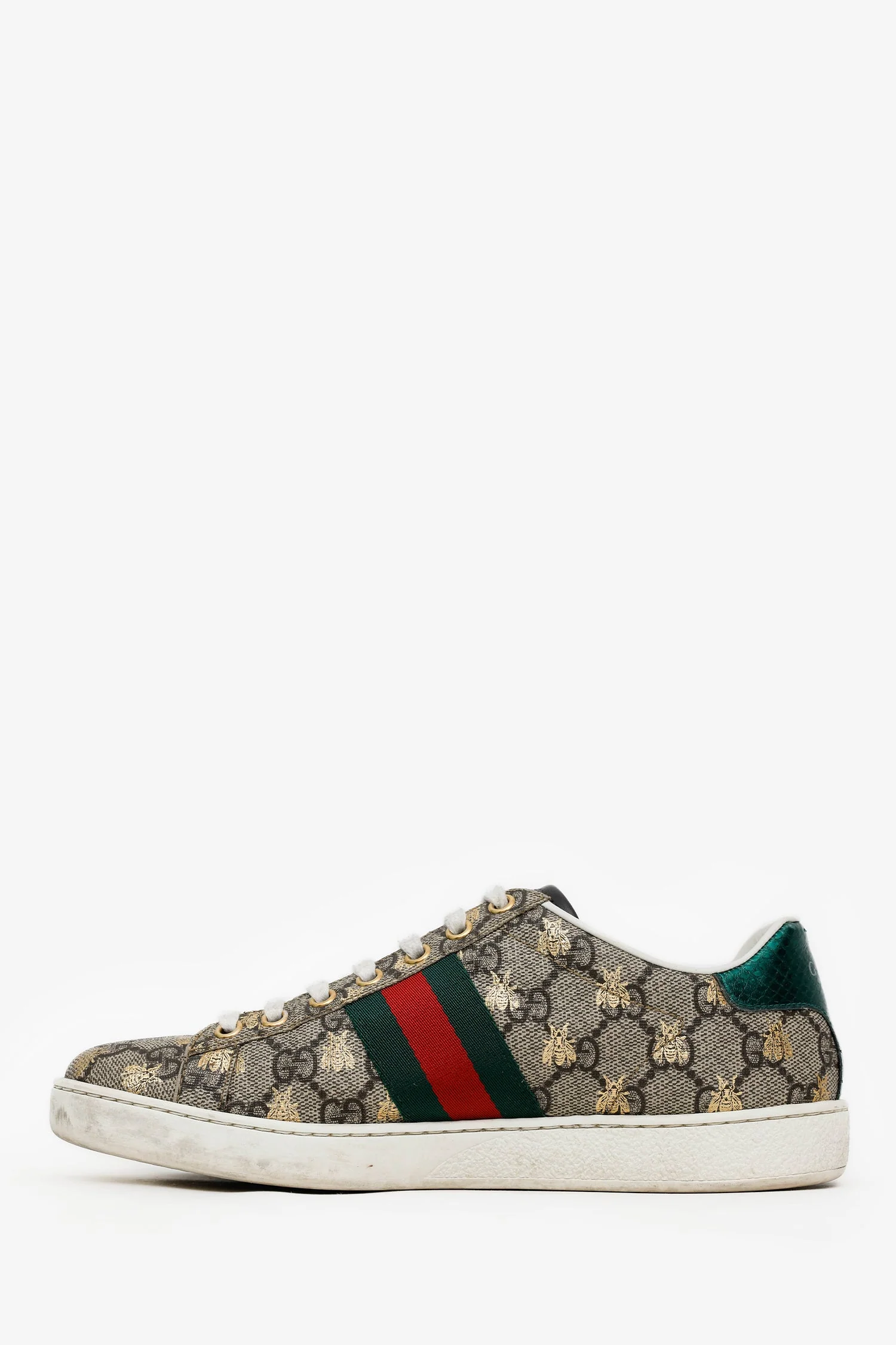 Gucci Beige/Brown GG Supreme Canvas Ace Bee Print Sneakers Size 37 - Image 5