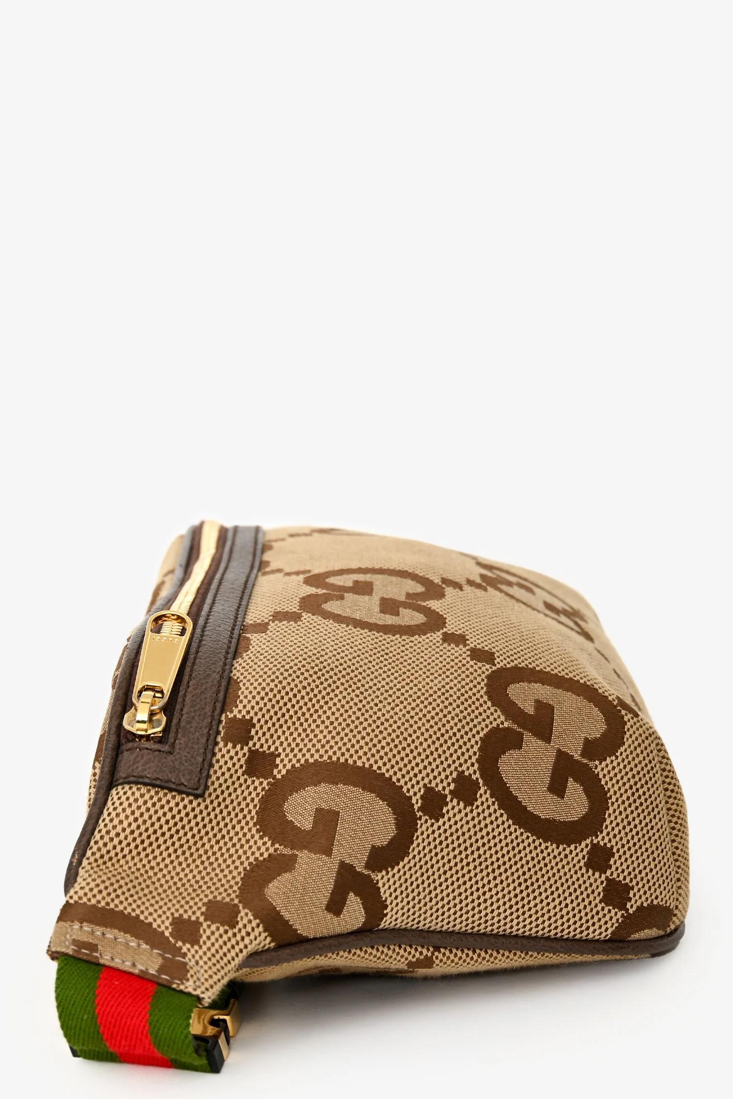 Gucci Beige Canvas Giant GG Web Belt Bag - Image 3