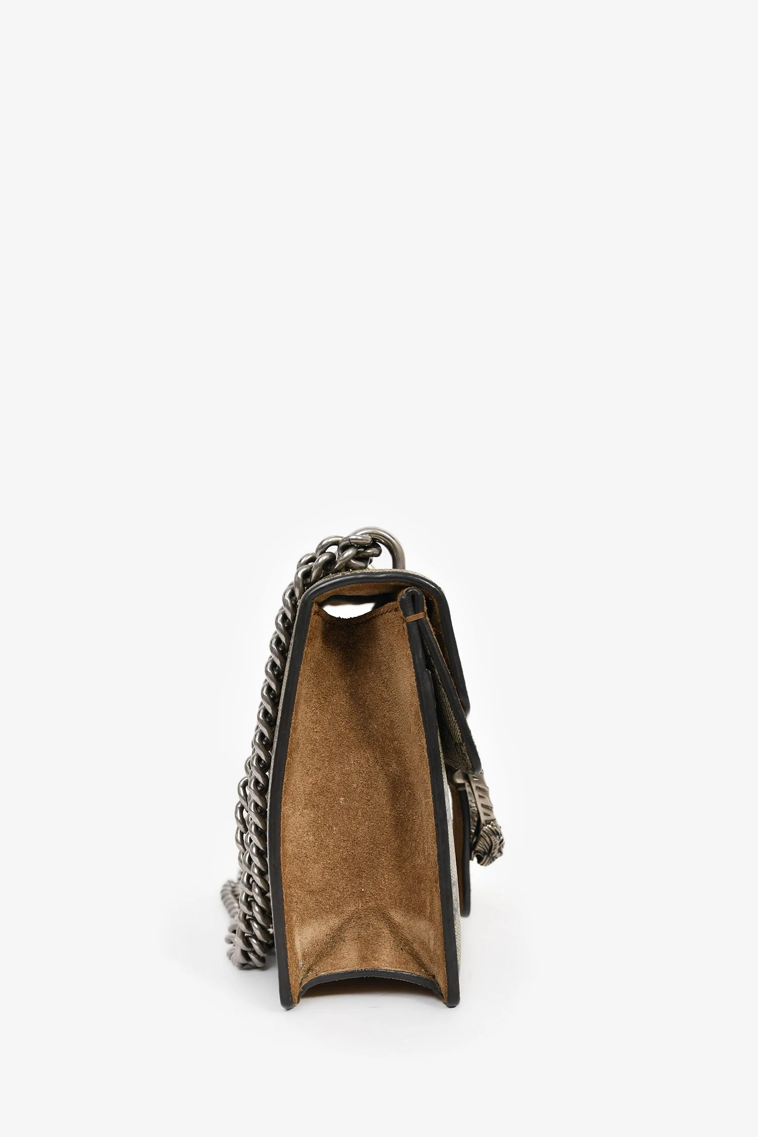Gucci Beige Canvas/Leather Mini Dionysus Chain Shoulder Bag - Image 3