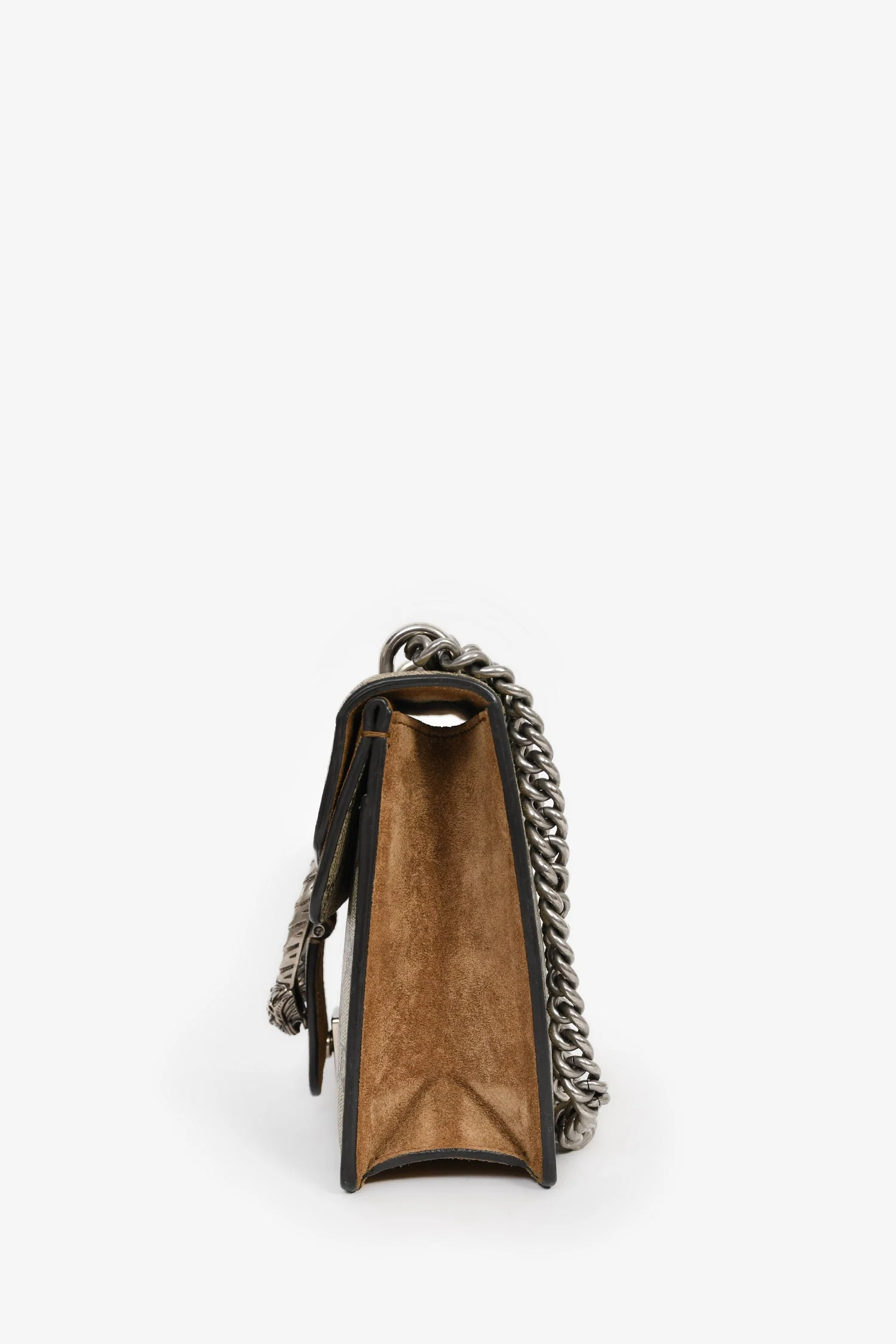 Gucci Beige Canvas/Leather Mini Dionysus Chain Shoulder Bag - Image 4