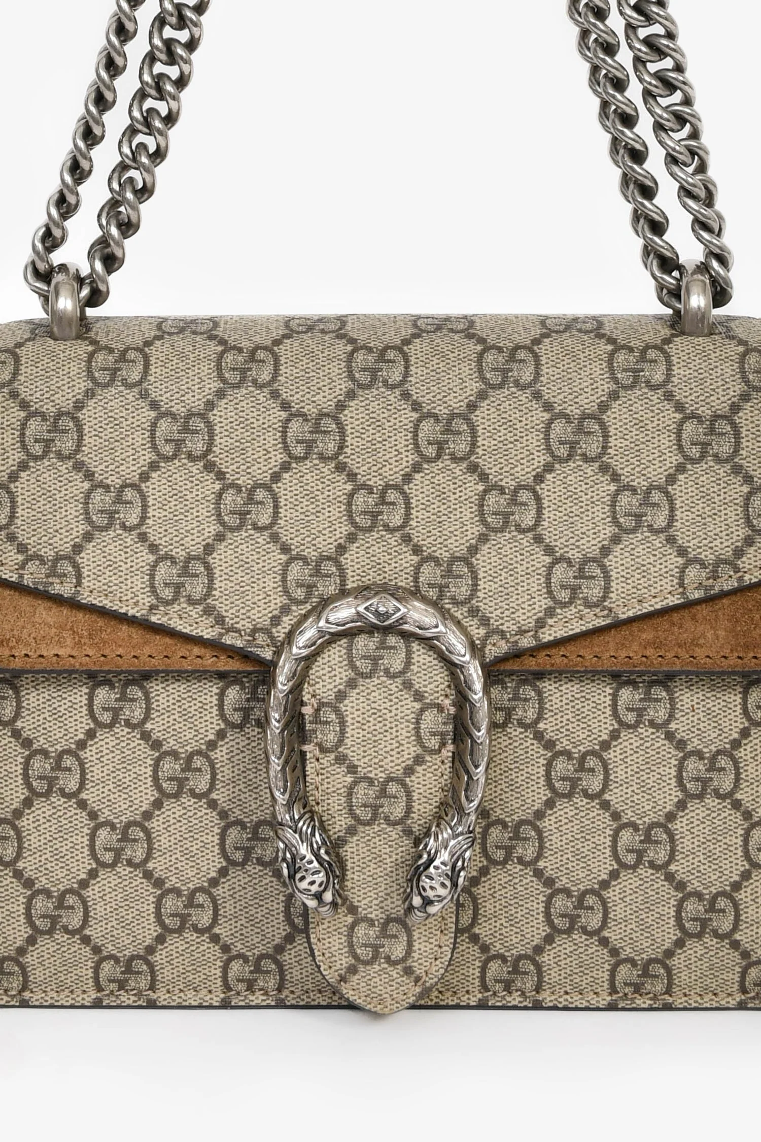 Gucci Beige Canvas/Leather Mini Dionysus Chain Shoulder Bag - Image 6