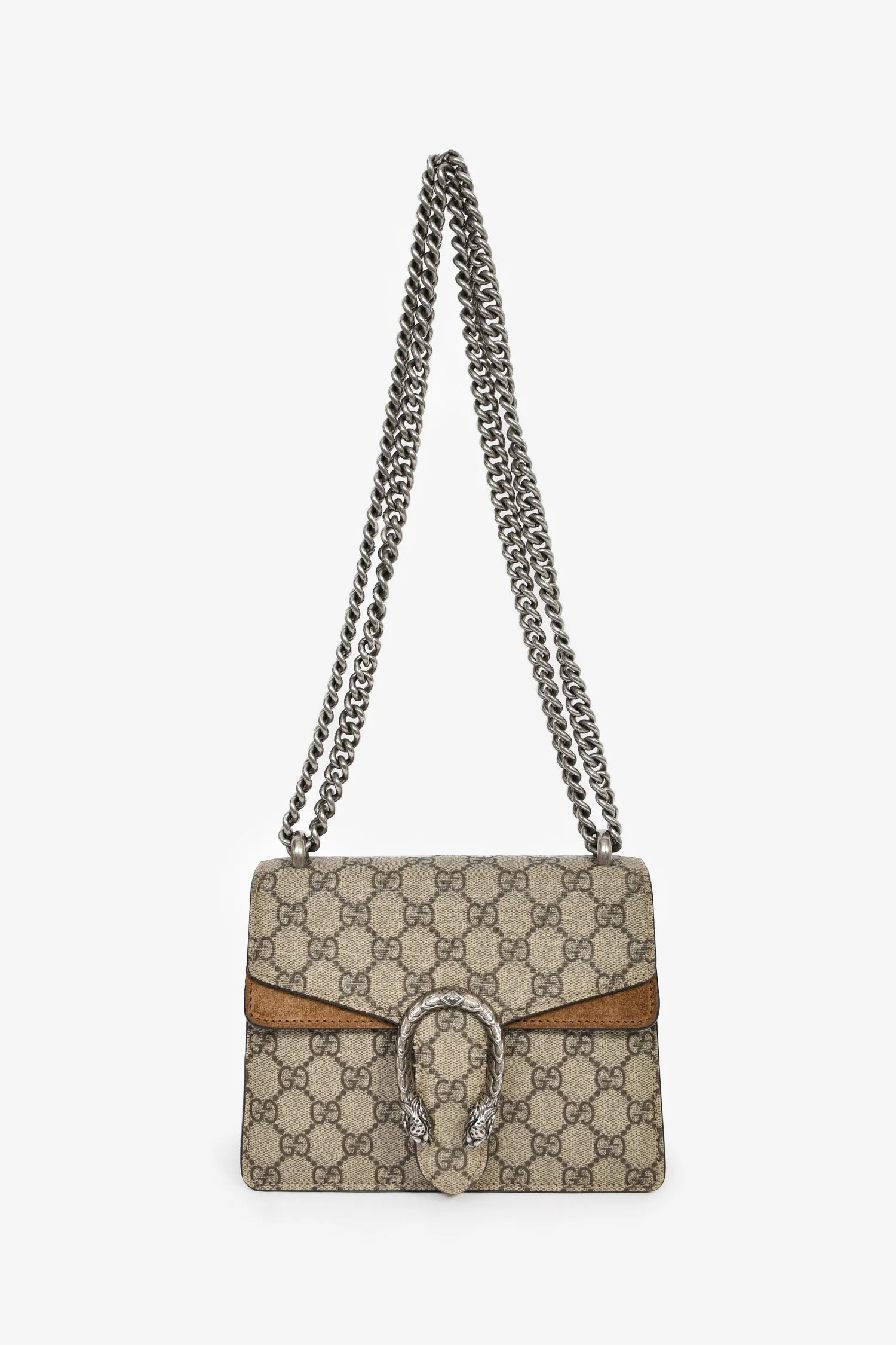 Gucci Beige Canvas/Leather Mini Dionysus Chain Shoulder Bag - Image 8