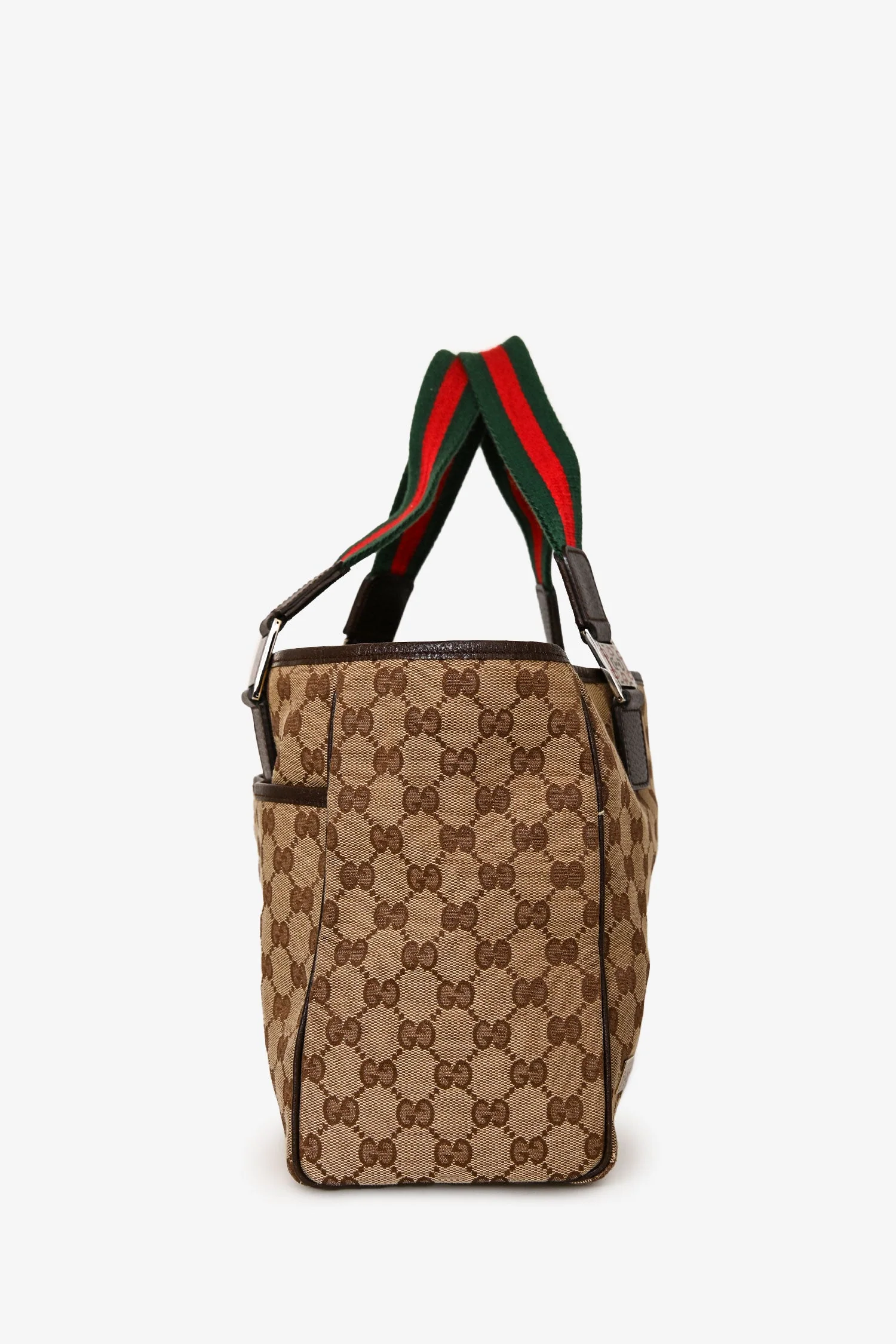 Gucci Beige GG Canvas Web Top Handle Pop Tote - Image 3