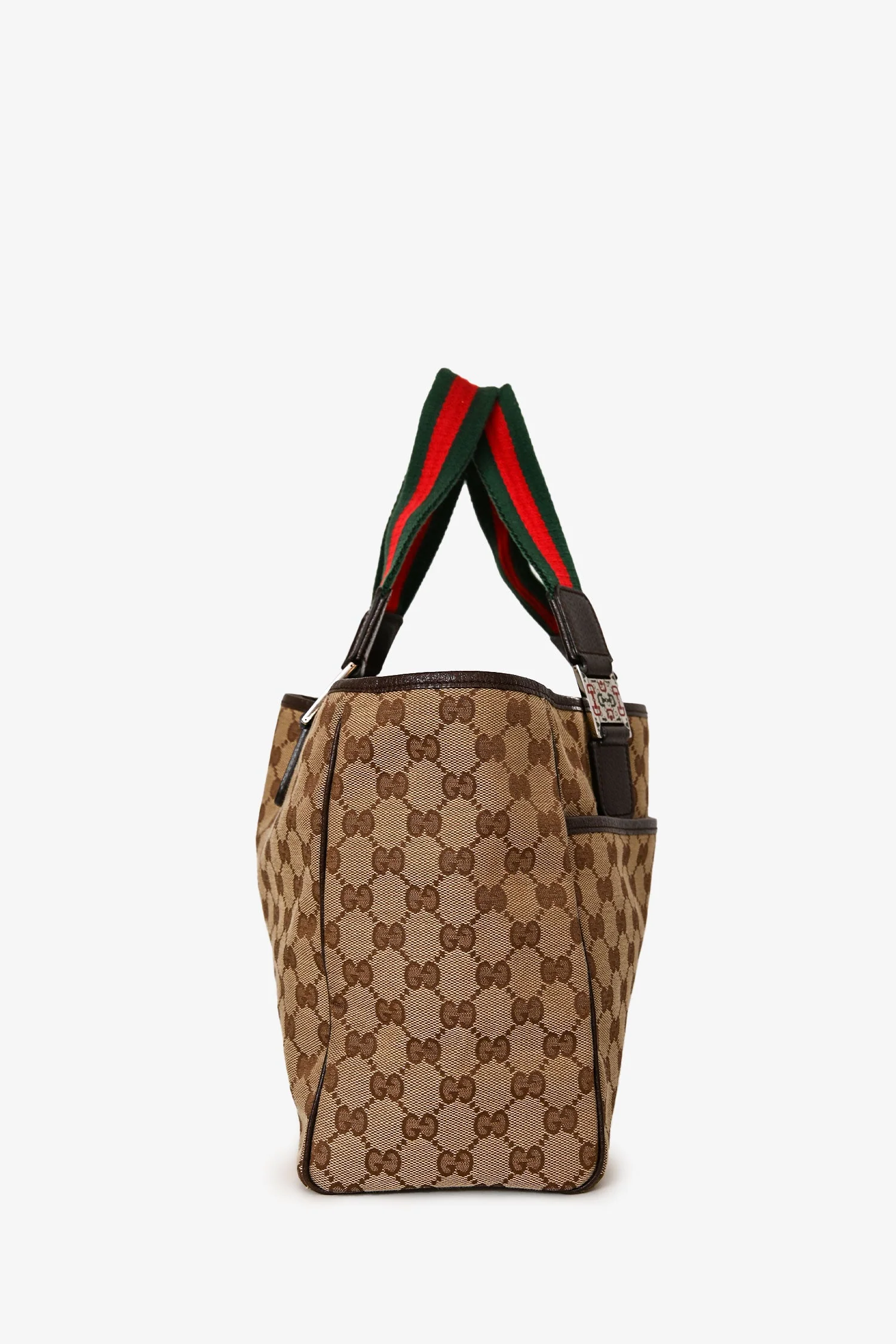 Gucci Beige GG Canvas Web Top Handle Pop Tote - Image 4