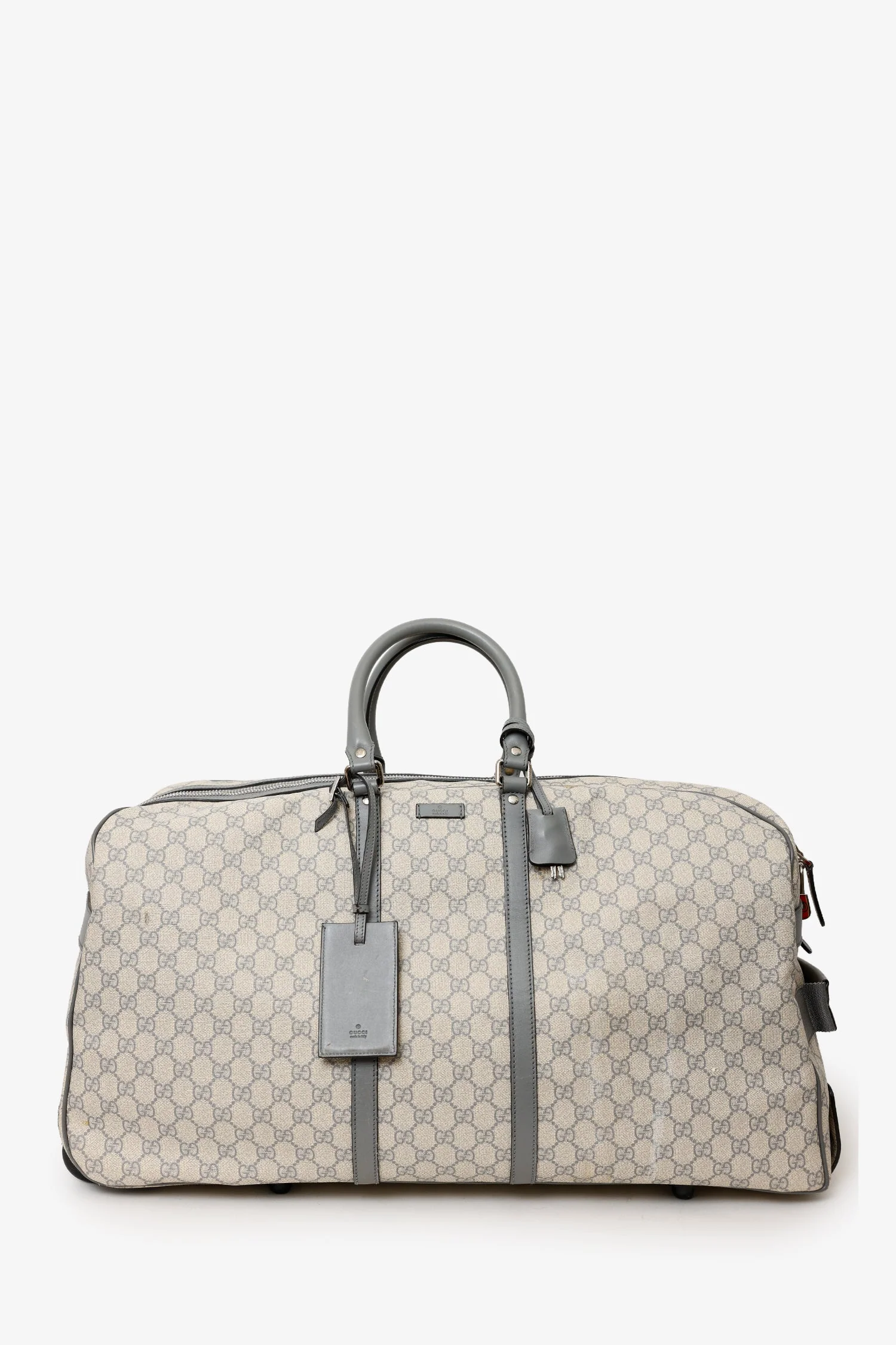 Gucci Beige GG Plus Monogram Large Carry On Duffle Trolley