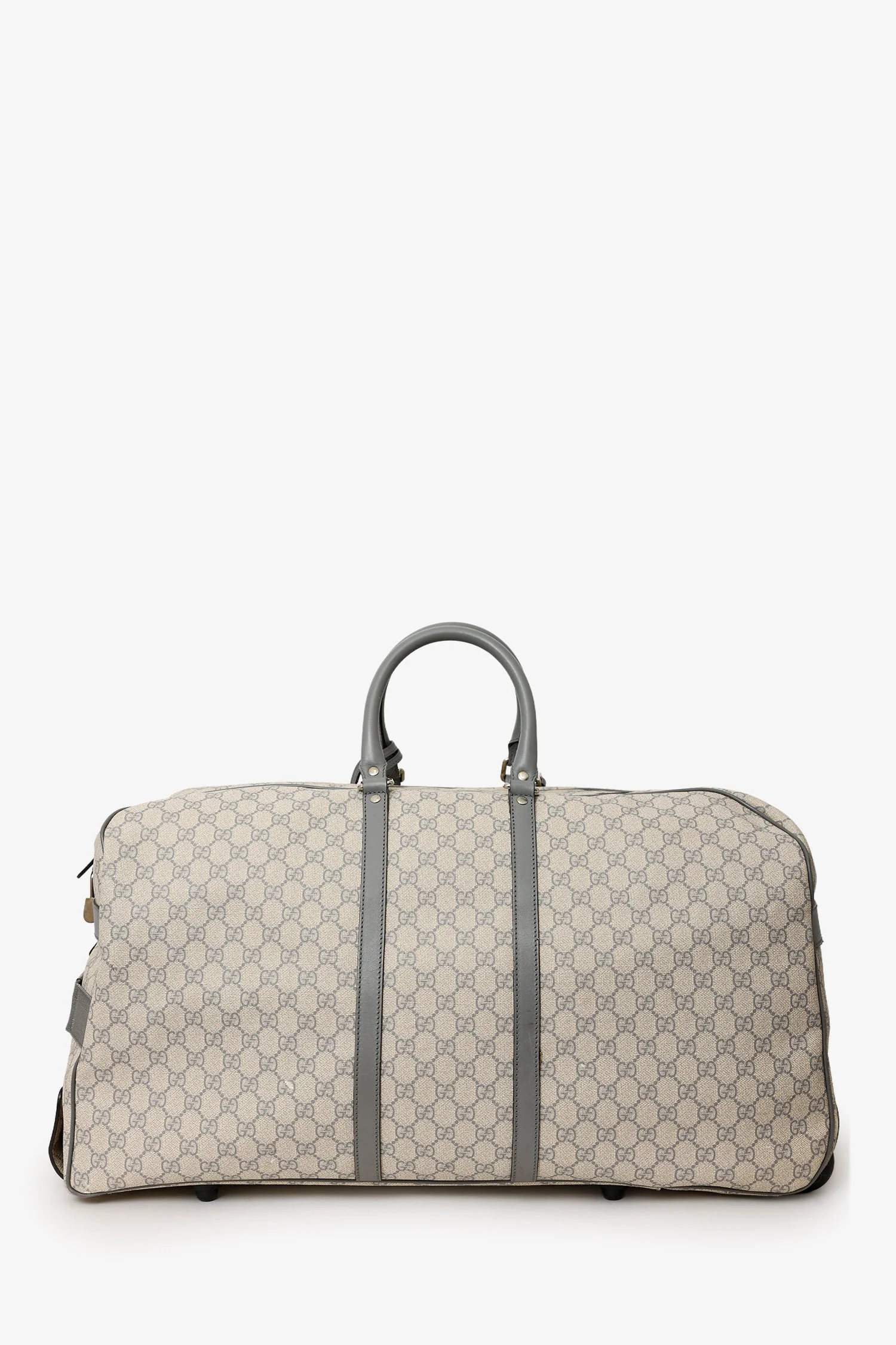 Gucci Beige GG Plus Monogram Large Carry On Duffle Trolley - Image 2