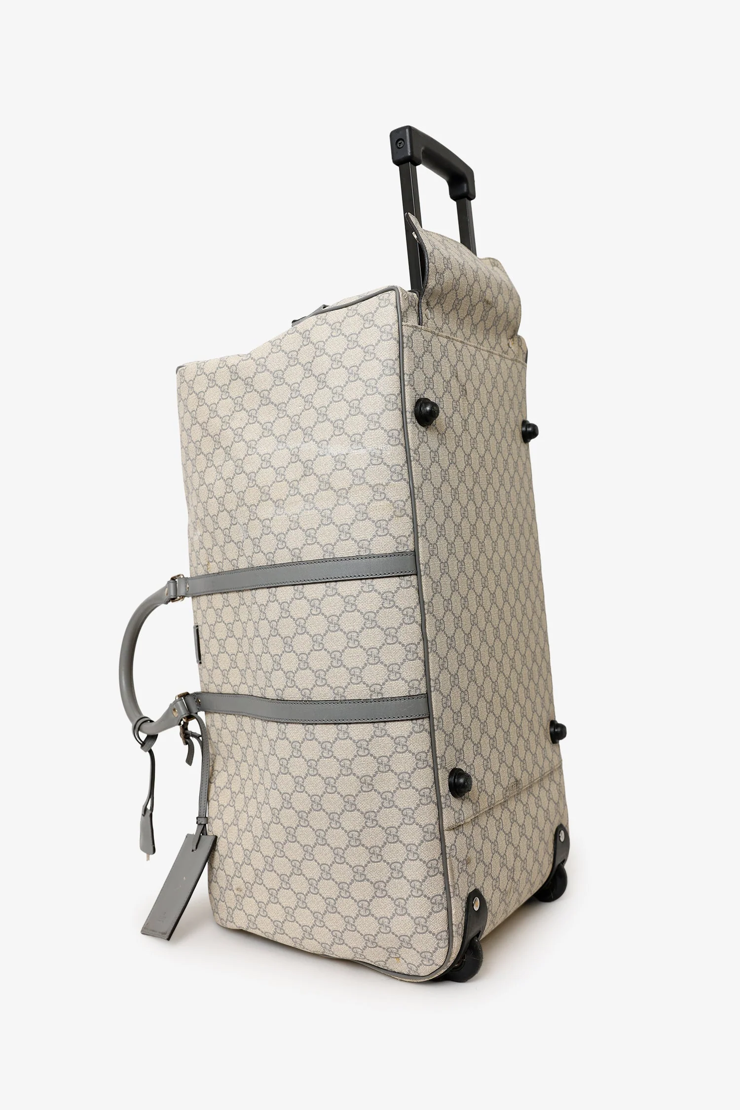 Gucci Beige GG Plus Monogram Large Carry On Duffle Trolley - Image 3