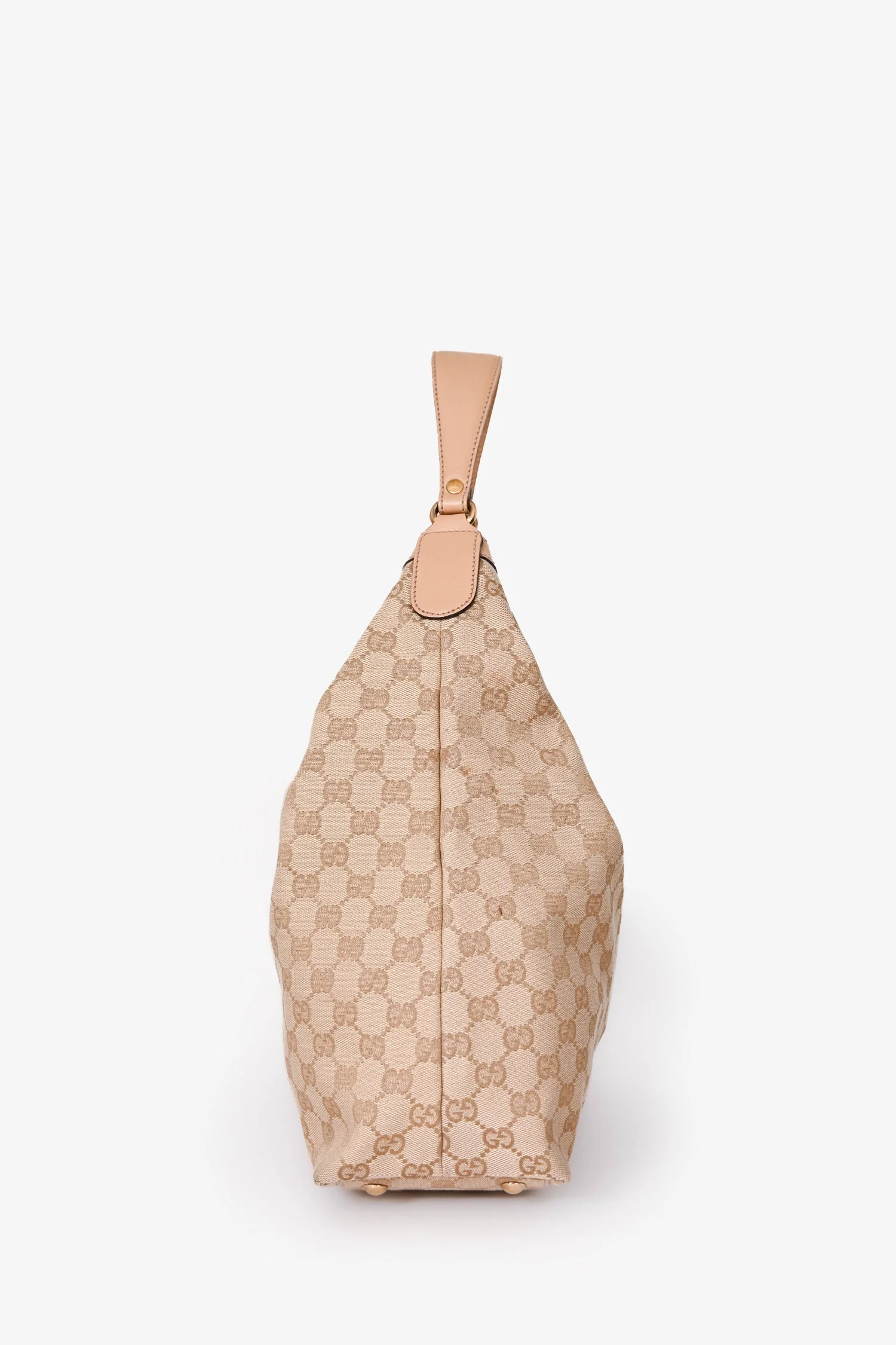 Gucci Beige GG Supreme Canvas Horsebit Tassel Shoulder Bag - Image 4