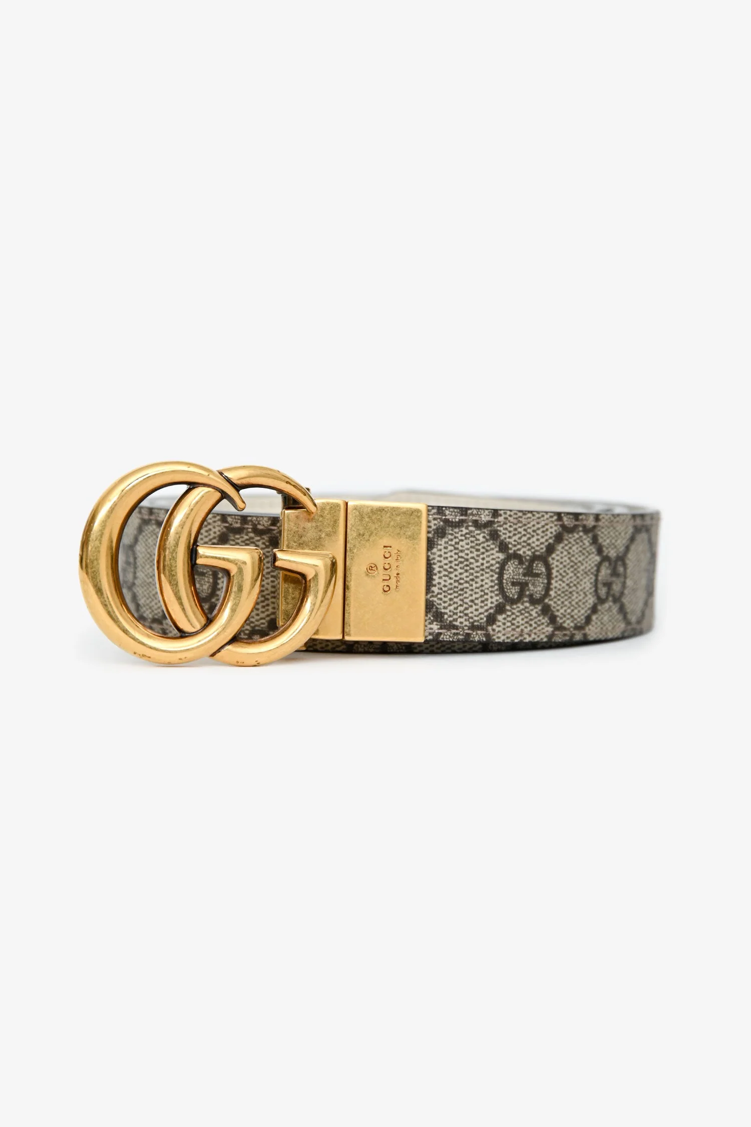 Gucci Beige GG Supreme Coated Canvas Belt Size 120/48 - Image 2
