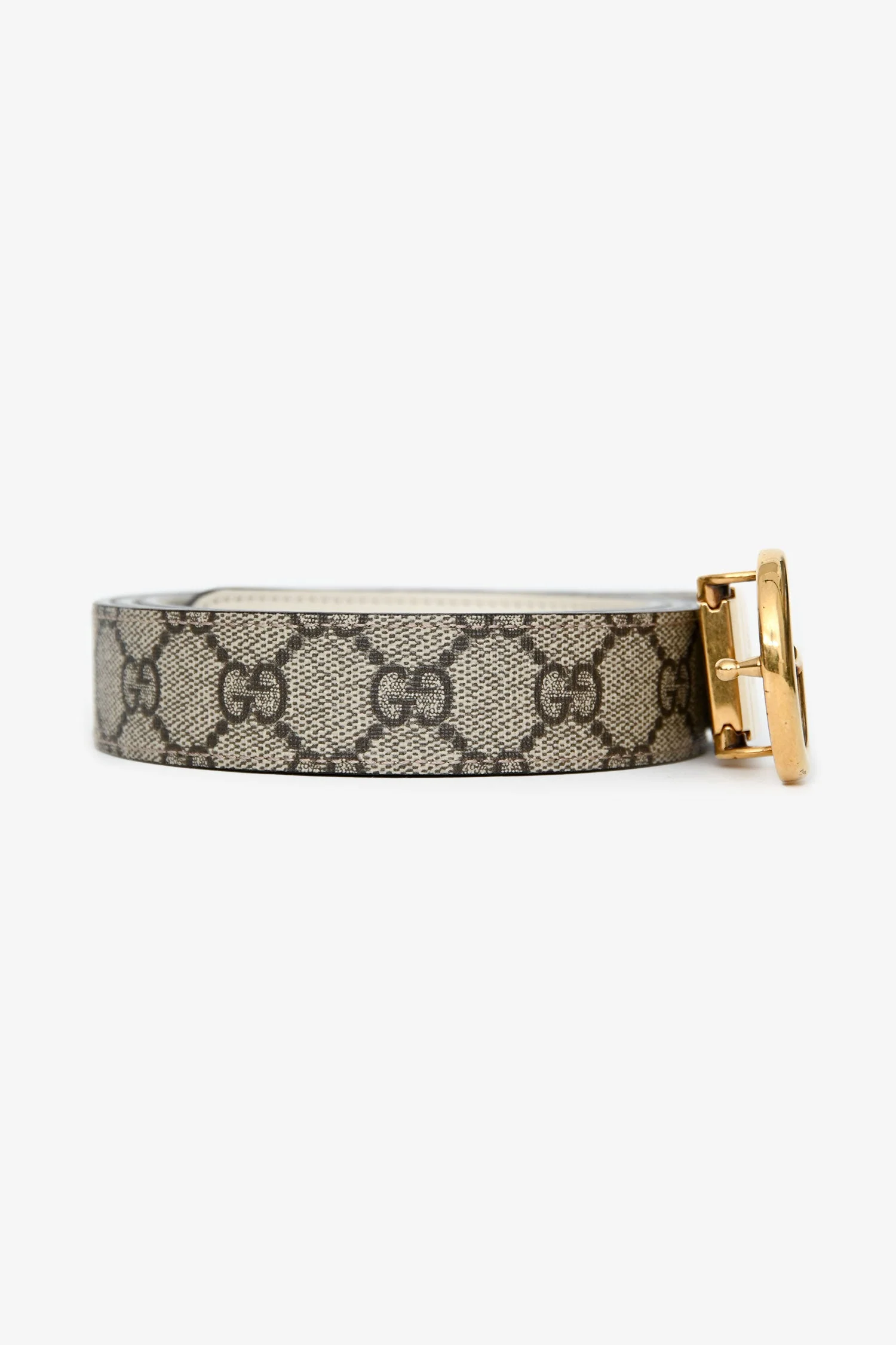 Gucci Beige GG Supreme Coated Canvas Belt Size 120/48 - Image 3