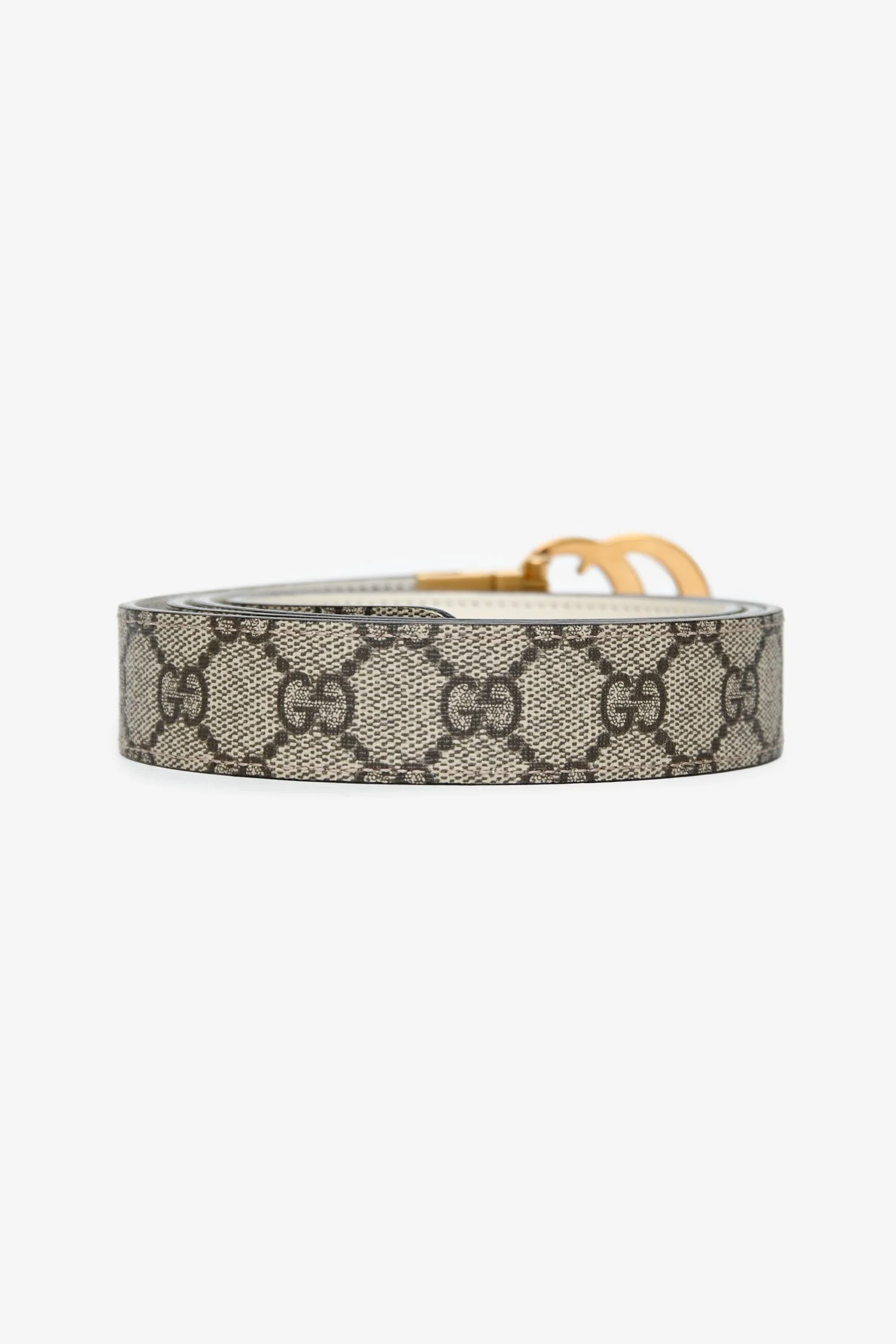 Gucci Beige GG Supreme Coated Canvas Belt Size 120/48 - Image 4