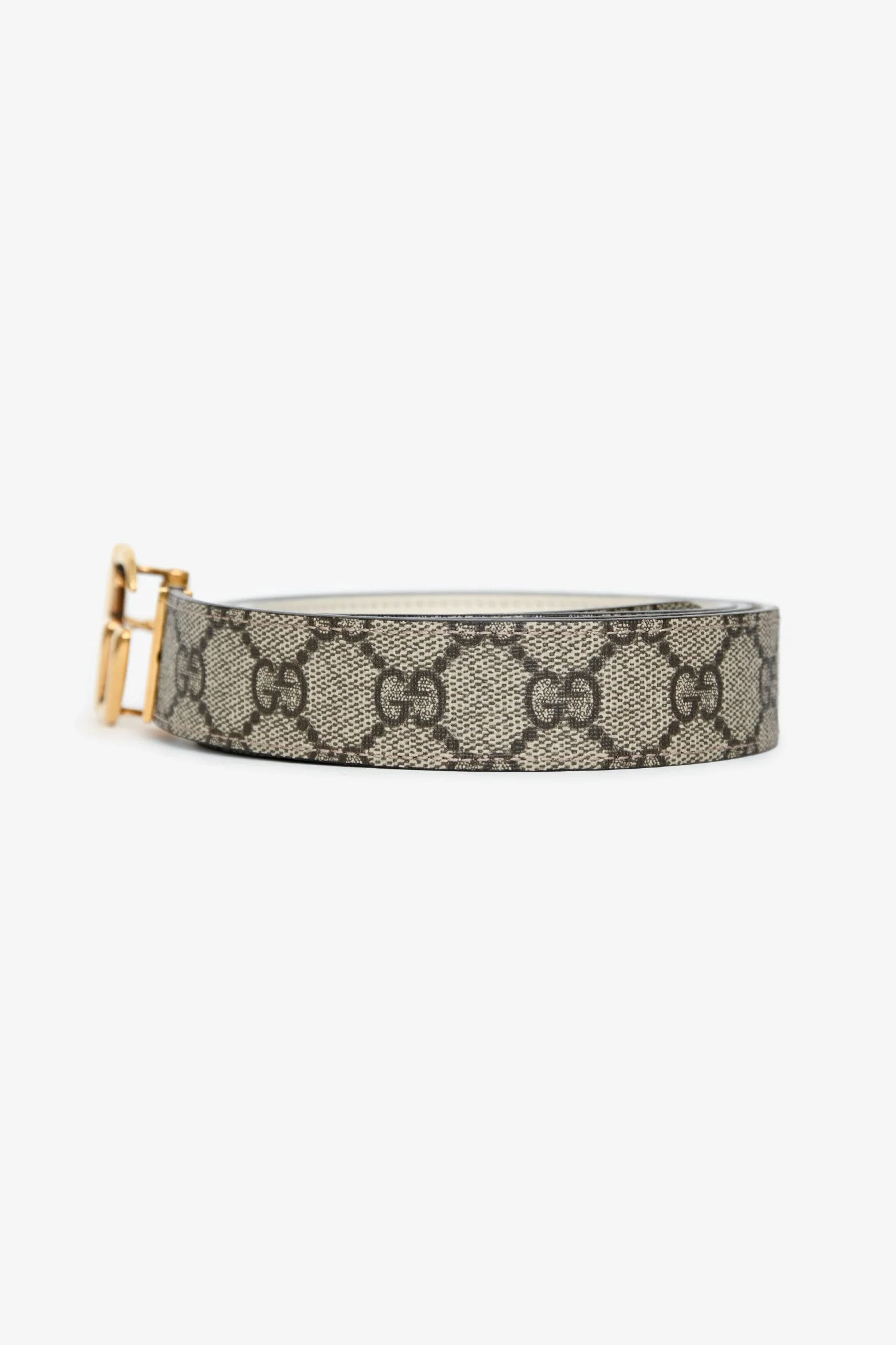 Gucci Beige GG Supreme Coated Canvas Belt Size 120/48 - Image 5