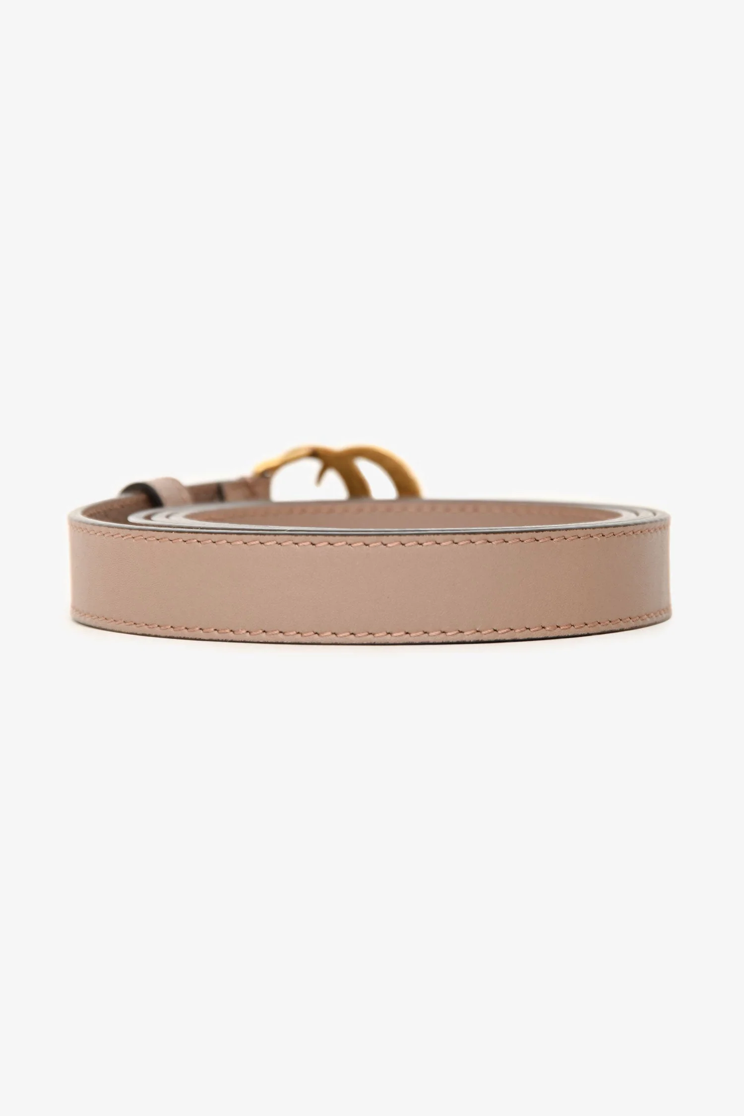 Gucci Beige Leather Faux Pearl GG Marmont Small Belt Size 95/38 - Image 3