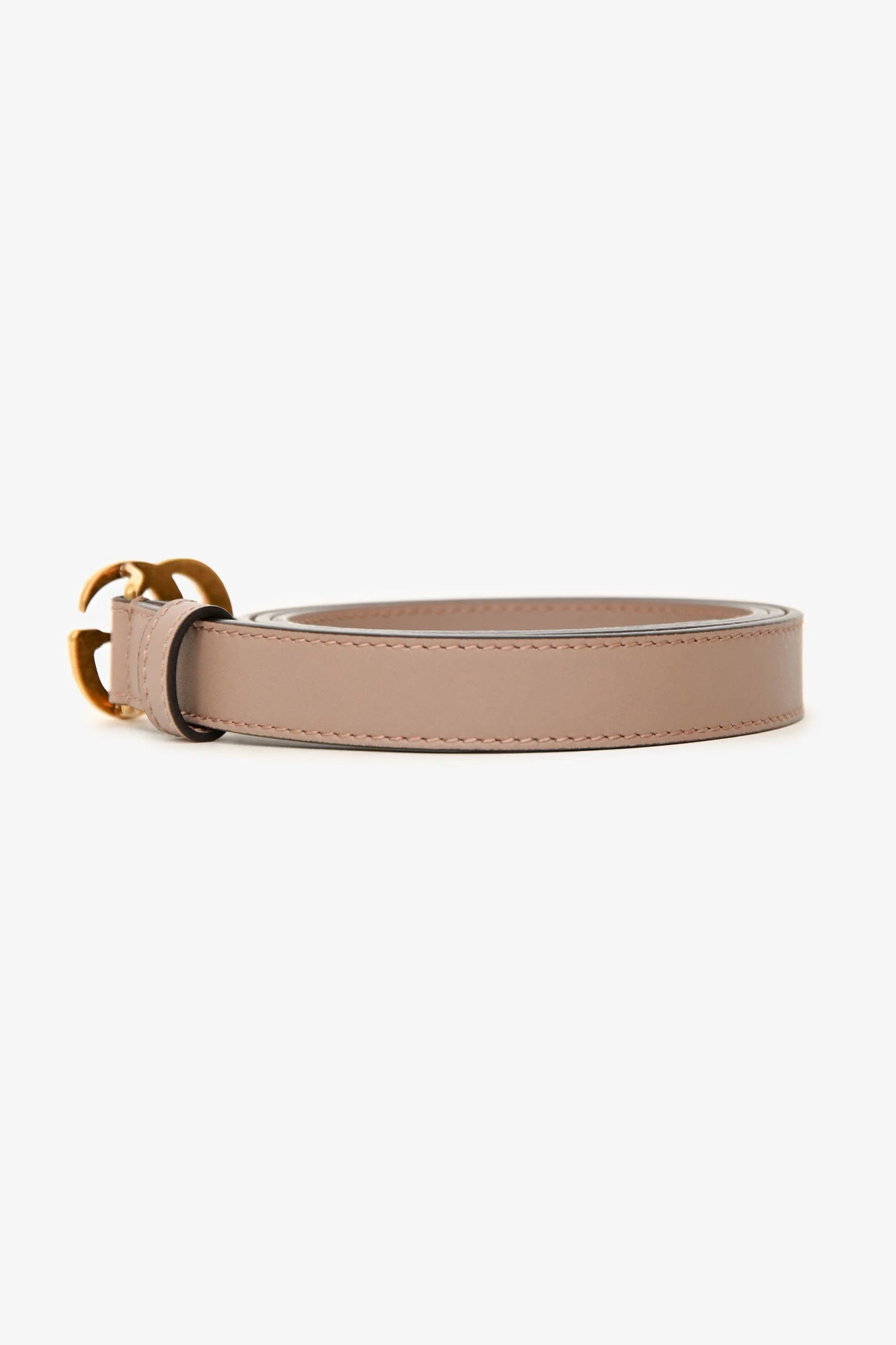 Gucci Beige Leather Faux Pearl GG Marmont Small Belt Size 95/38 - Image 4