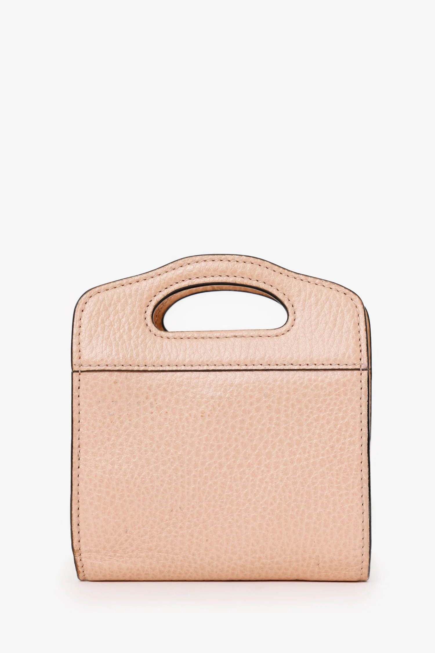 Gucci Beige Leather GG Marmont Mini Card Holder With Chain - Image 2