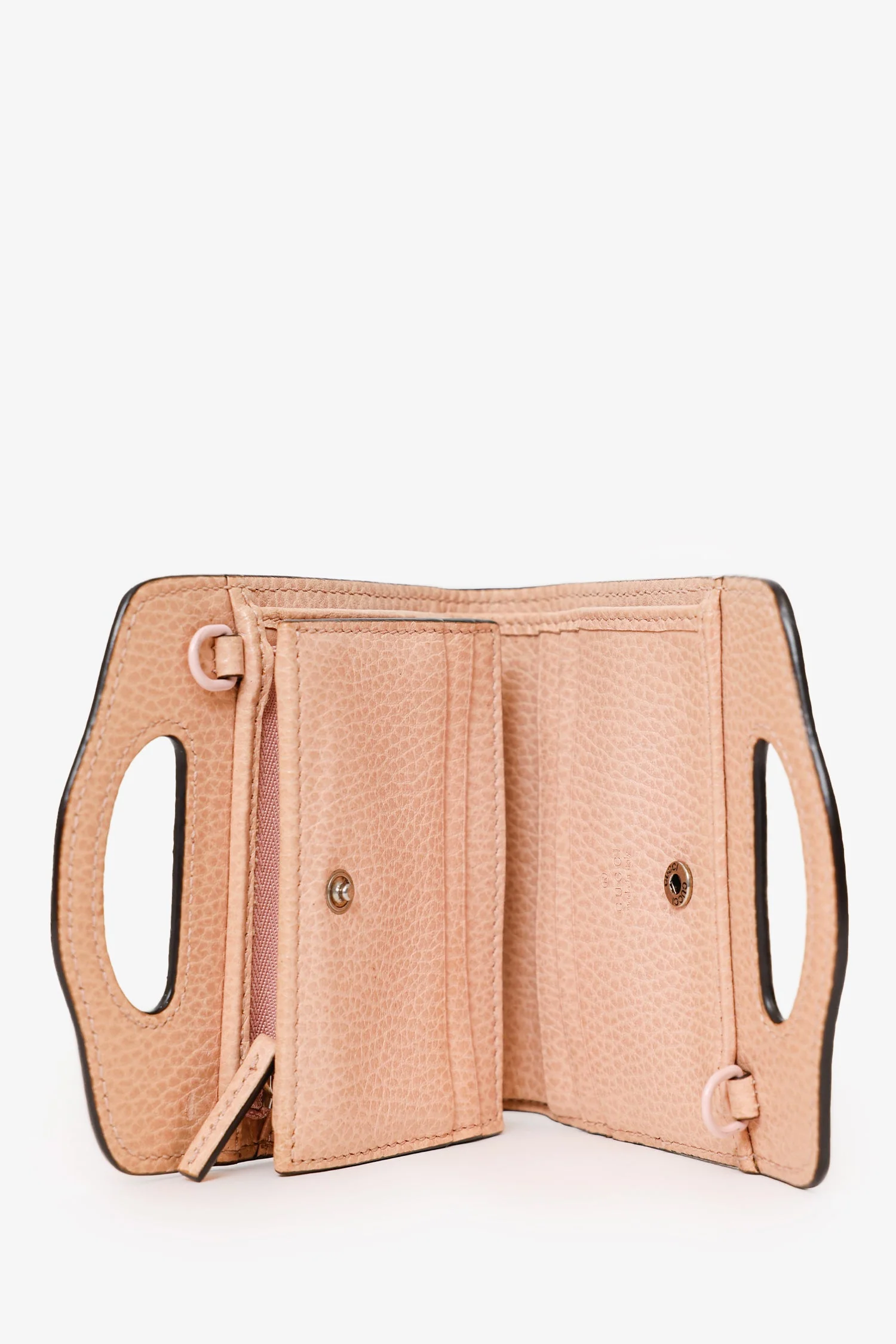 Gucci Beige Leather GG Marmont Mini Card Holder With Chain - Image 6