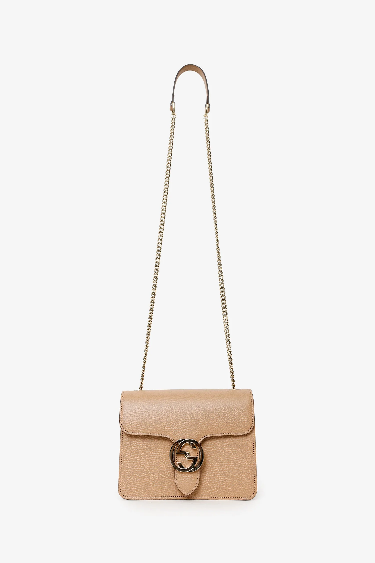 Gucci Beige Leather Interlocking G Small Dollar Crossbody Bag - Image 6